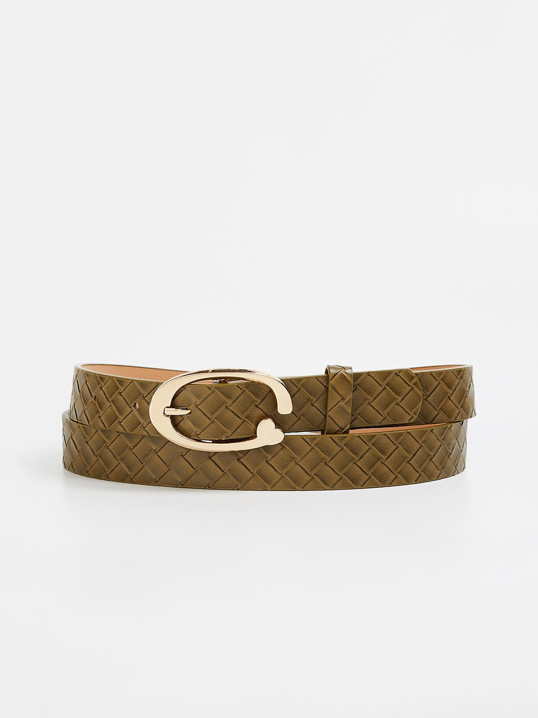 

Ginger by Lifestyle Women Textured Casual Belt, Olive