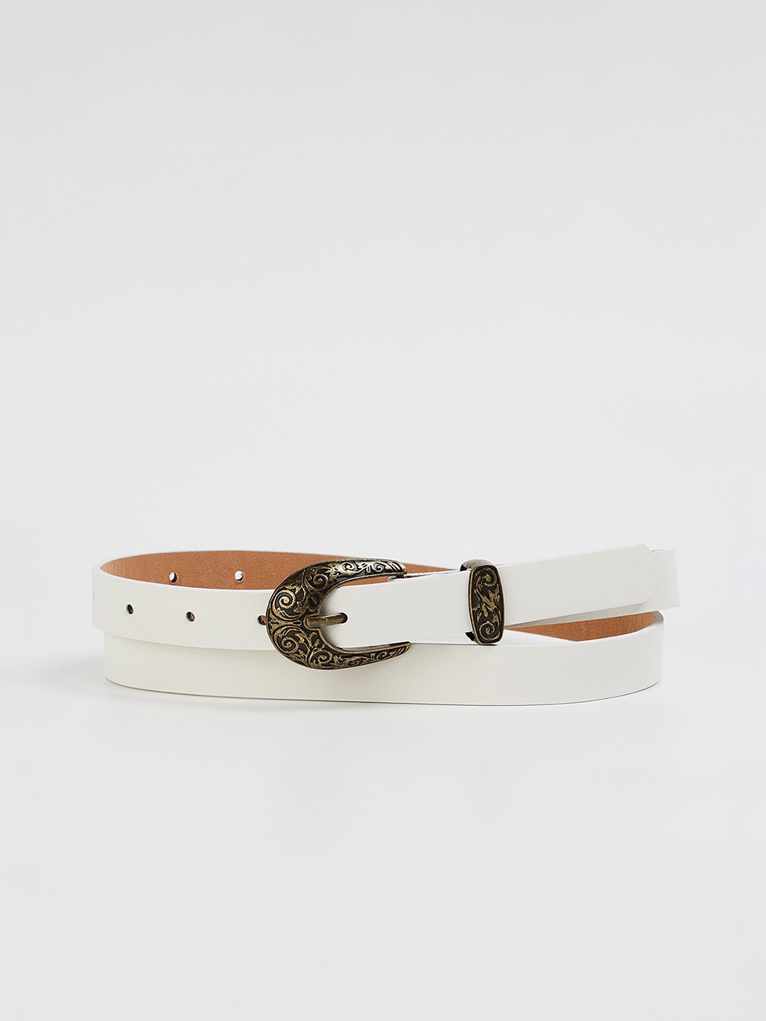 

Ginger by Lifestyle Women Slim Belt, White