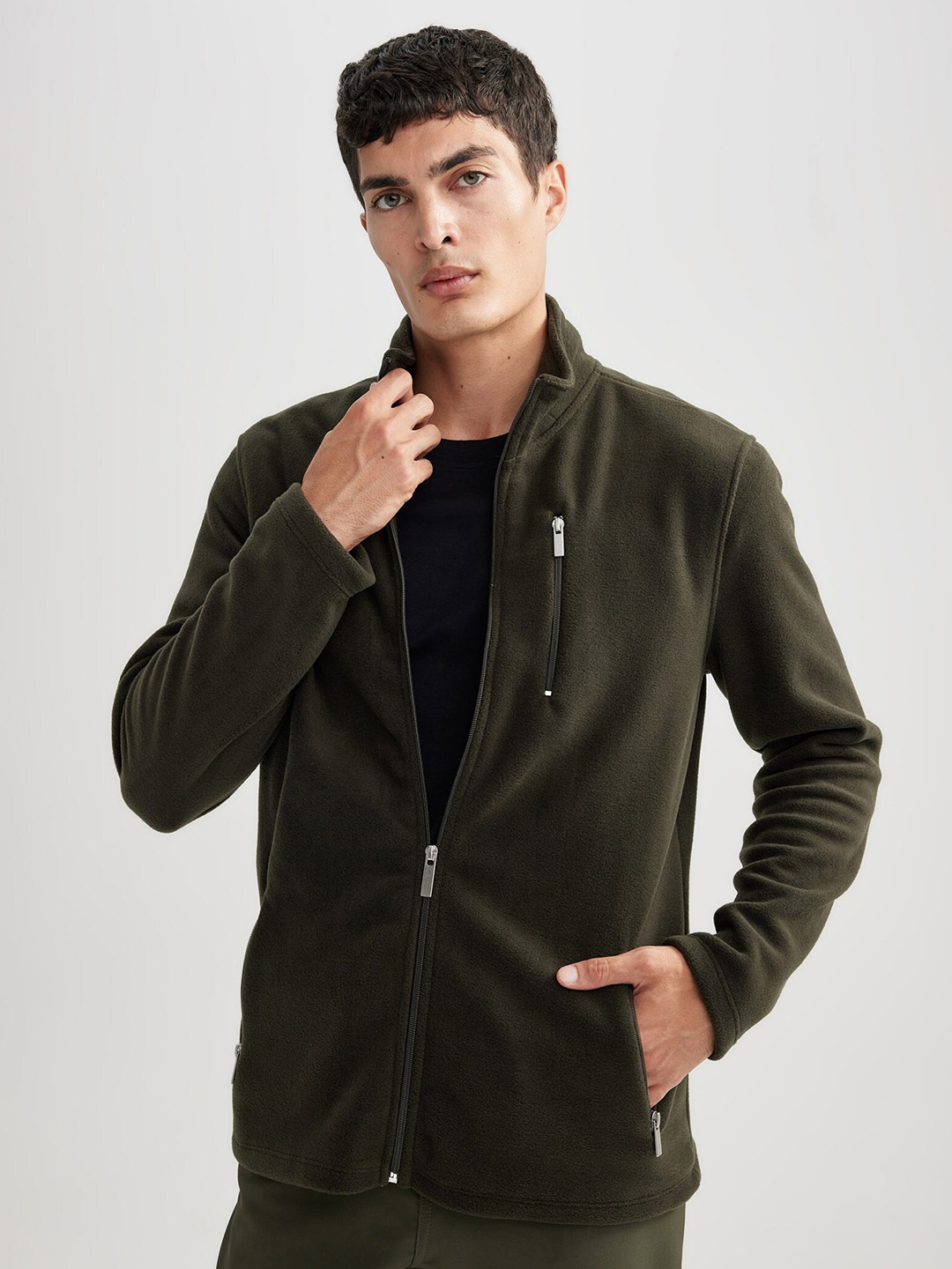 

DeFacto Stand Collar Bomber Jacket, Olive