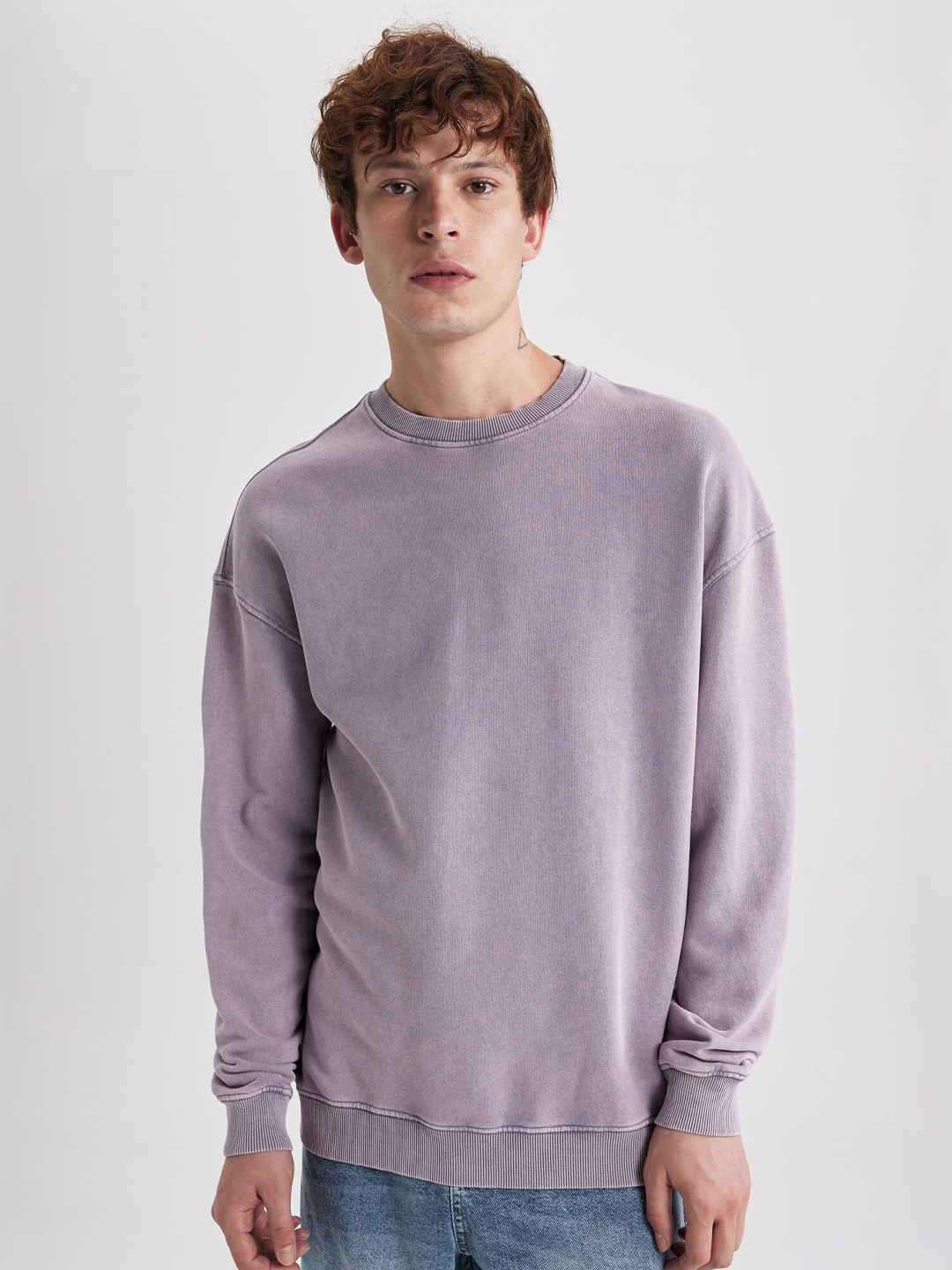 

DeFacto Pure Cotton Pullover Sweatshirt, Purple