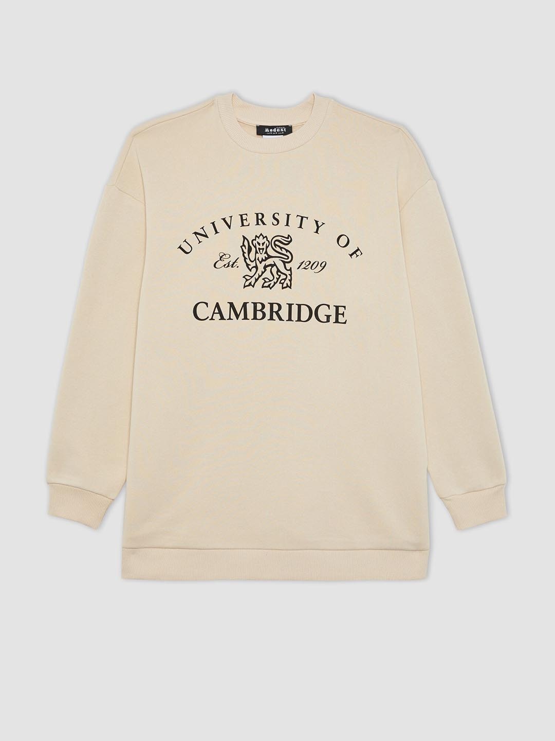 

DeFacto Typography Printed Pullover Sweatshirt, Off white