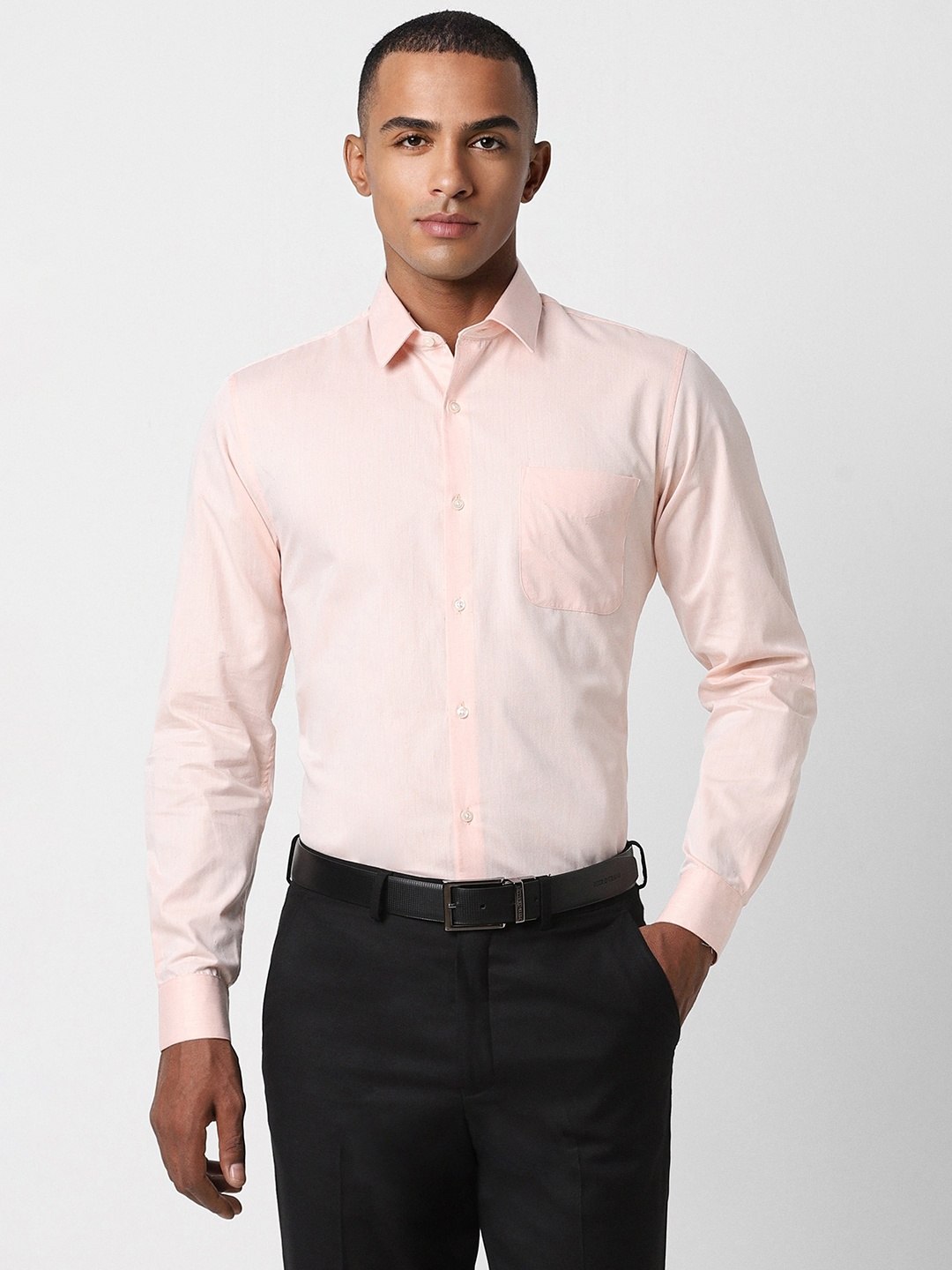 

Peter England Men Peach-Coloured Slim Fit Opaque Formal Shirt