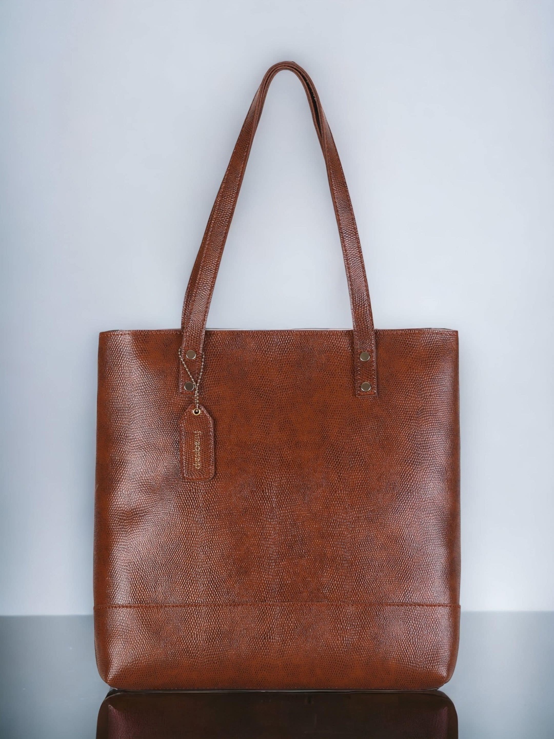 

DressBerry Tan Animal Textured Oversized Shopper Tote Bag