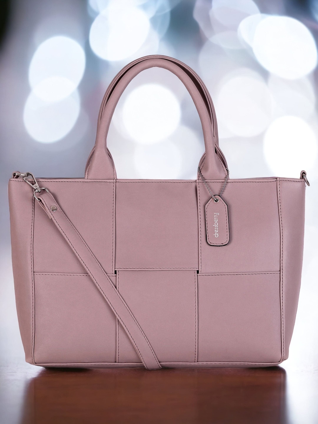 

DressBerry Mauve Structured Handheld Bag