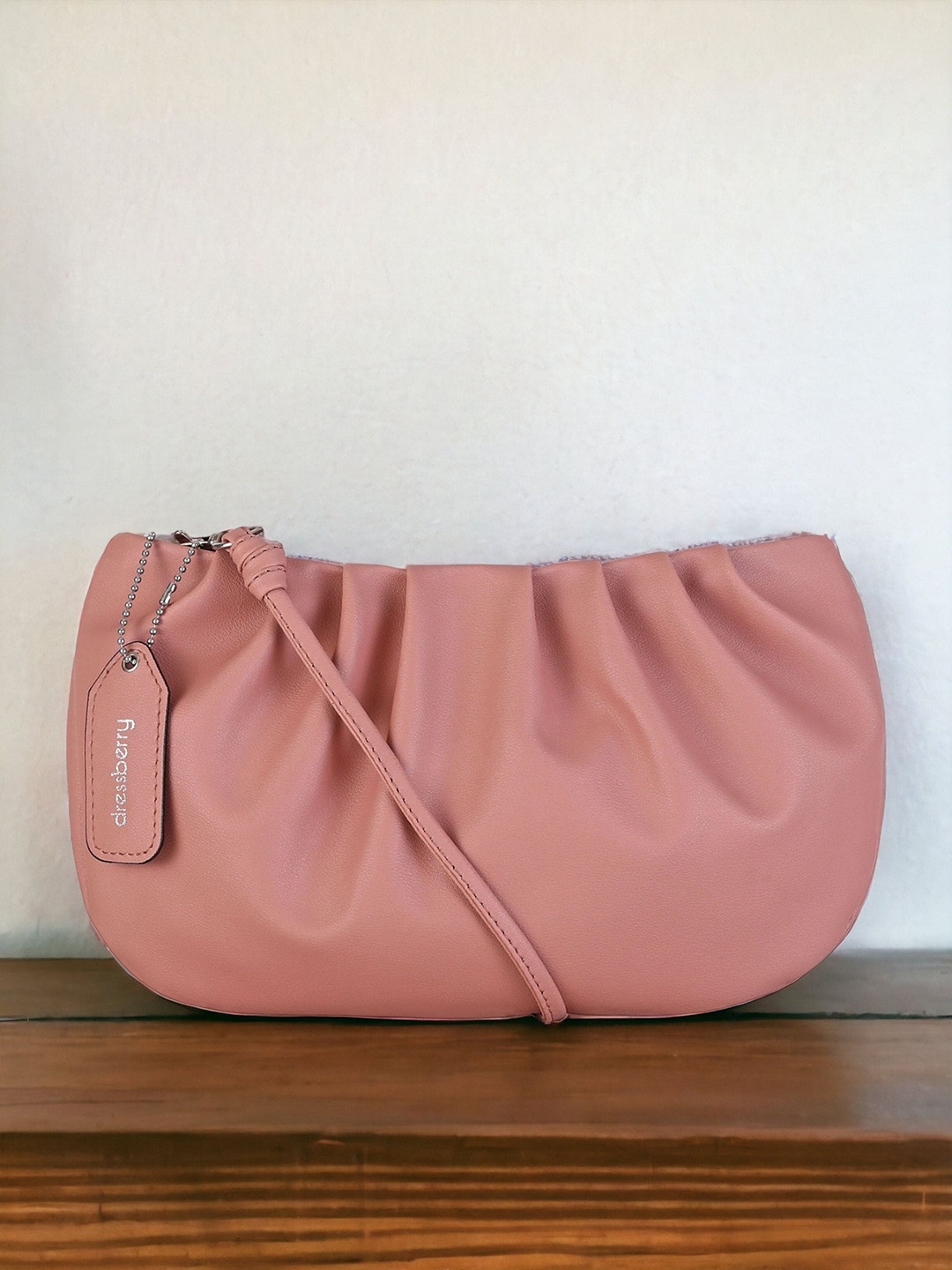

DressBerry Pink Small Half Moon Hobo Bag