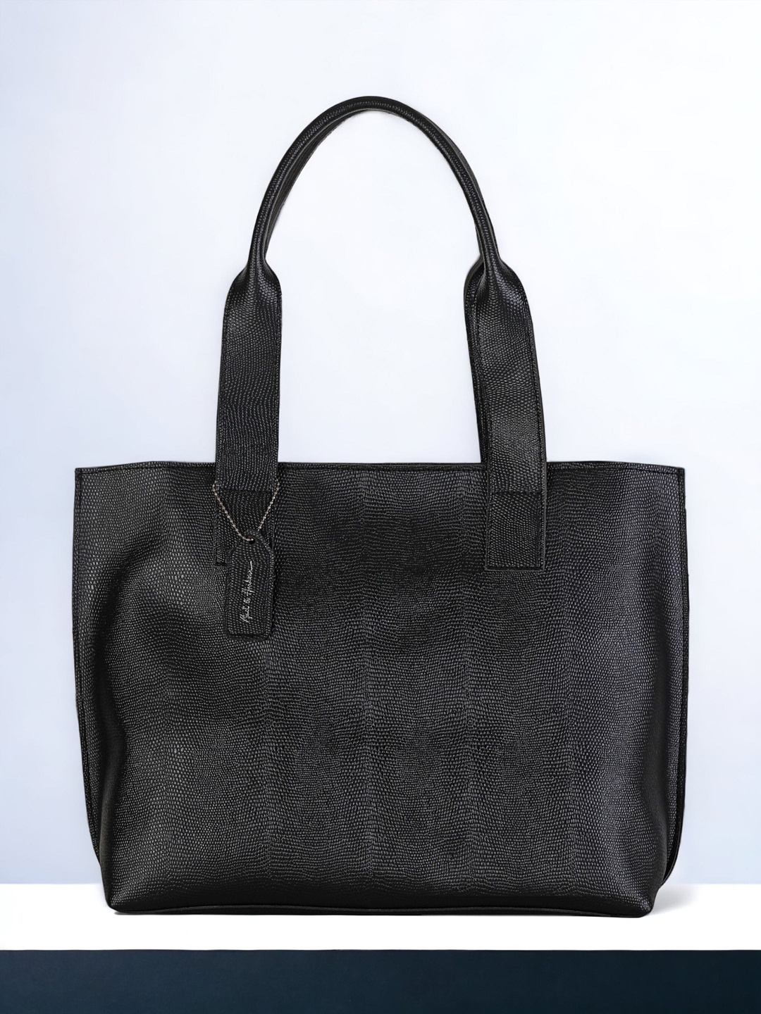 Mast & Harbour Black Textured PU Structured Shoulder Bag