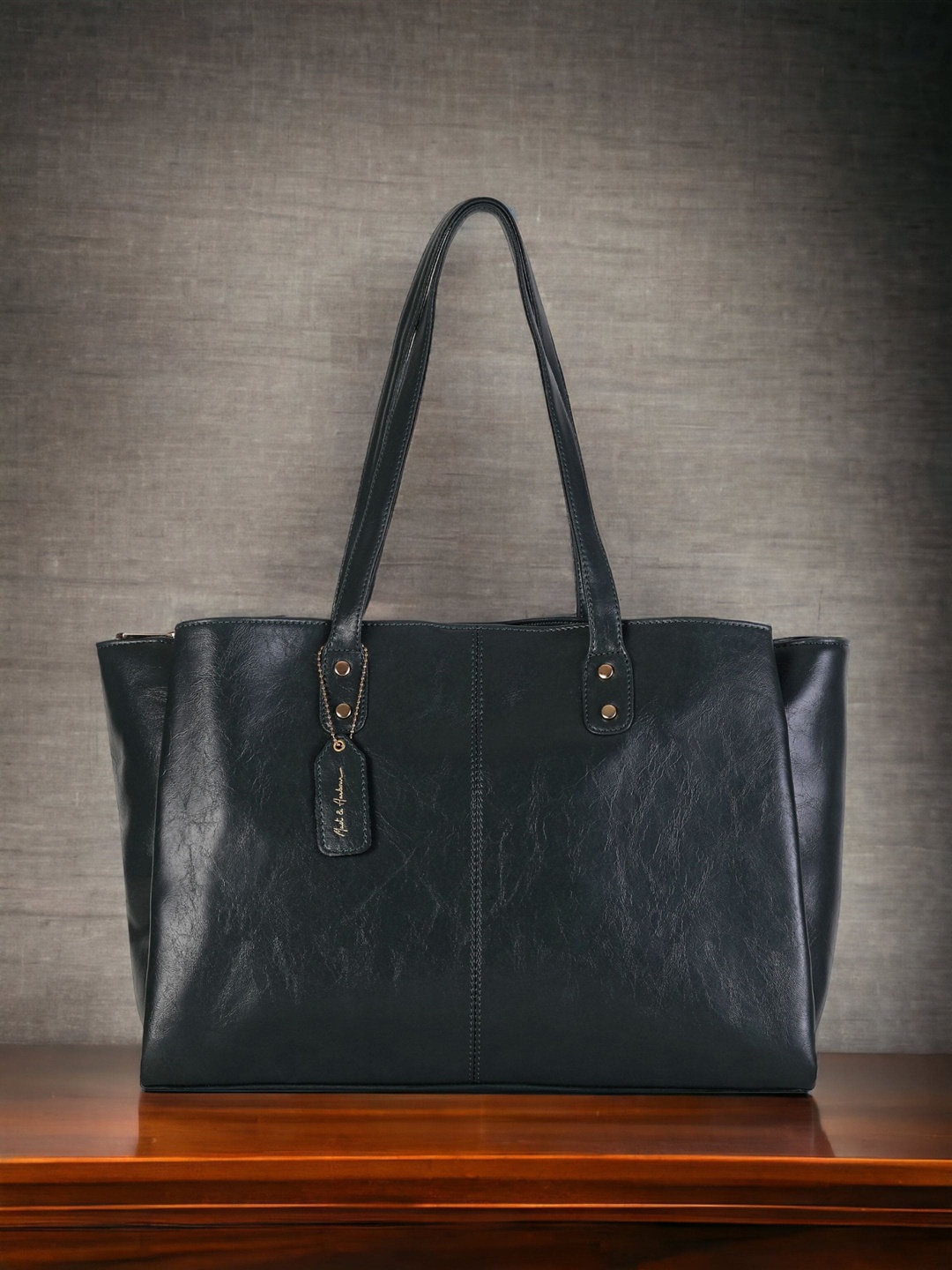 

Mast & Harbour Green Textured Oversized Structured Shoulder Bag