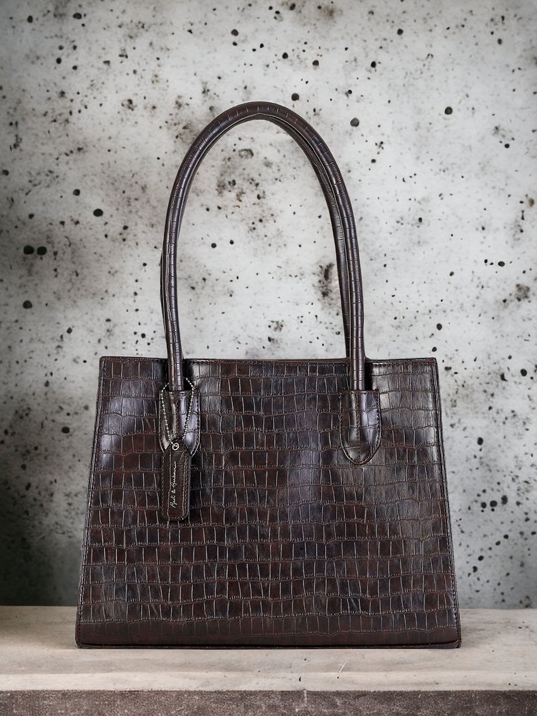

Mast & Harbour Brown Textured PU Oversized Structured Shoulder Bag