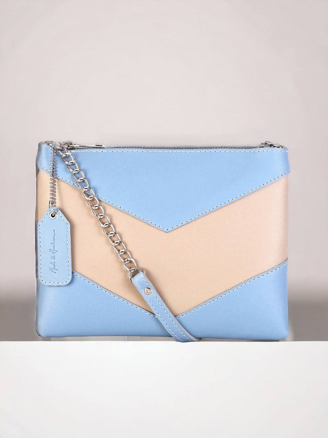 

Mast & Harbour Colourblocked Structured Sling Bag, Blue