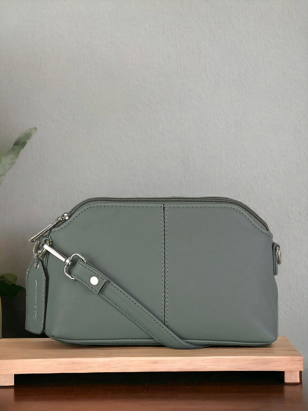 

Mast & Harbour Green Structured Sling Bag