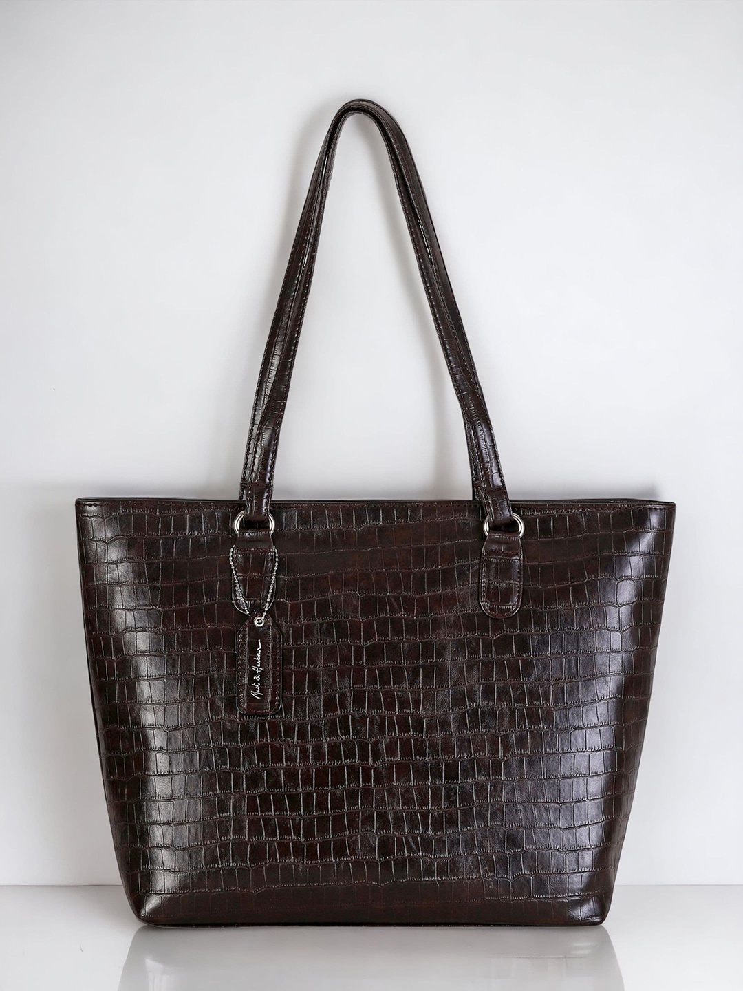 Mast & Harbour Textured Structured Handheld Bag, Brown