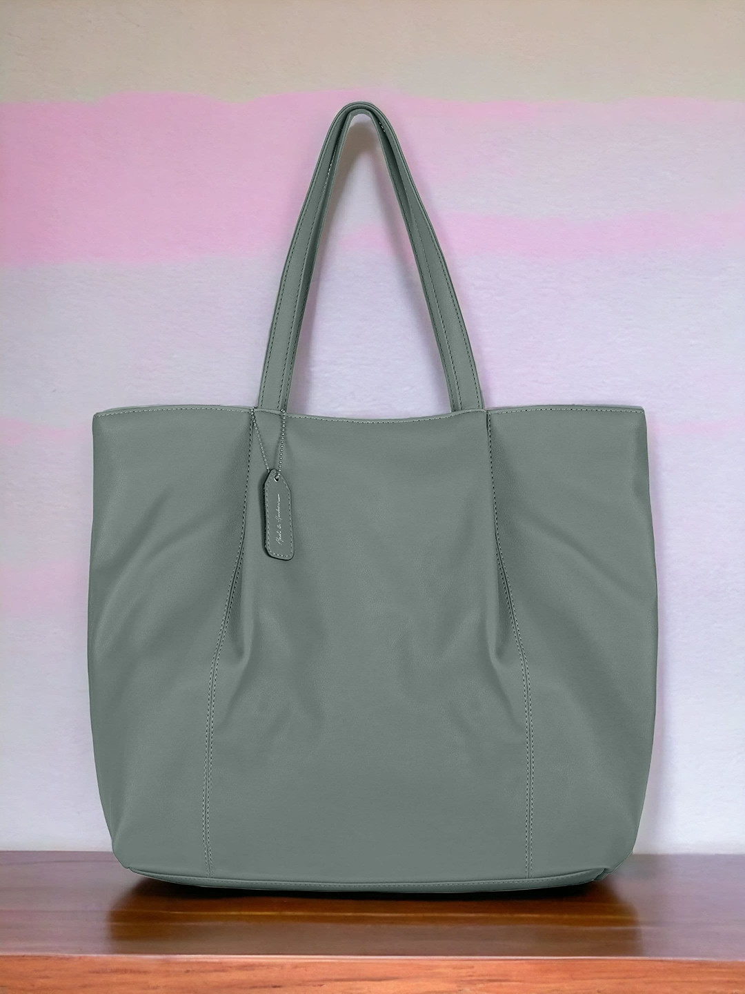 

Mast & Harbour Green PU Oversized Shopper Tote Bag