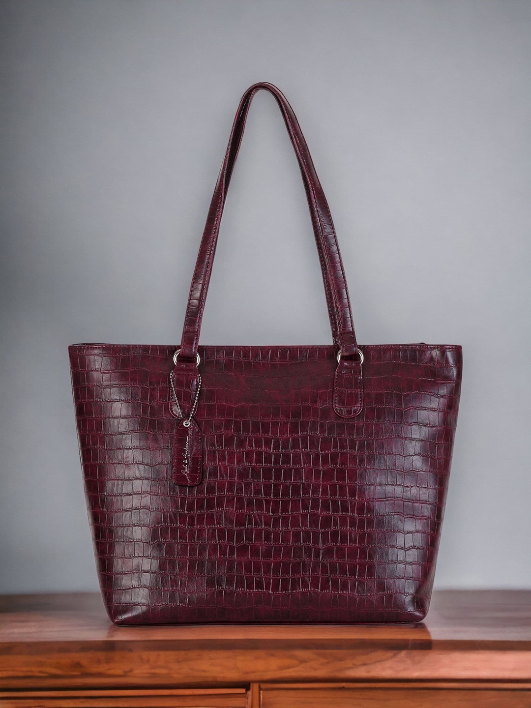 

Mast & Harbour Red Textured PU Structured Shoulder Bag