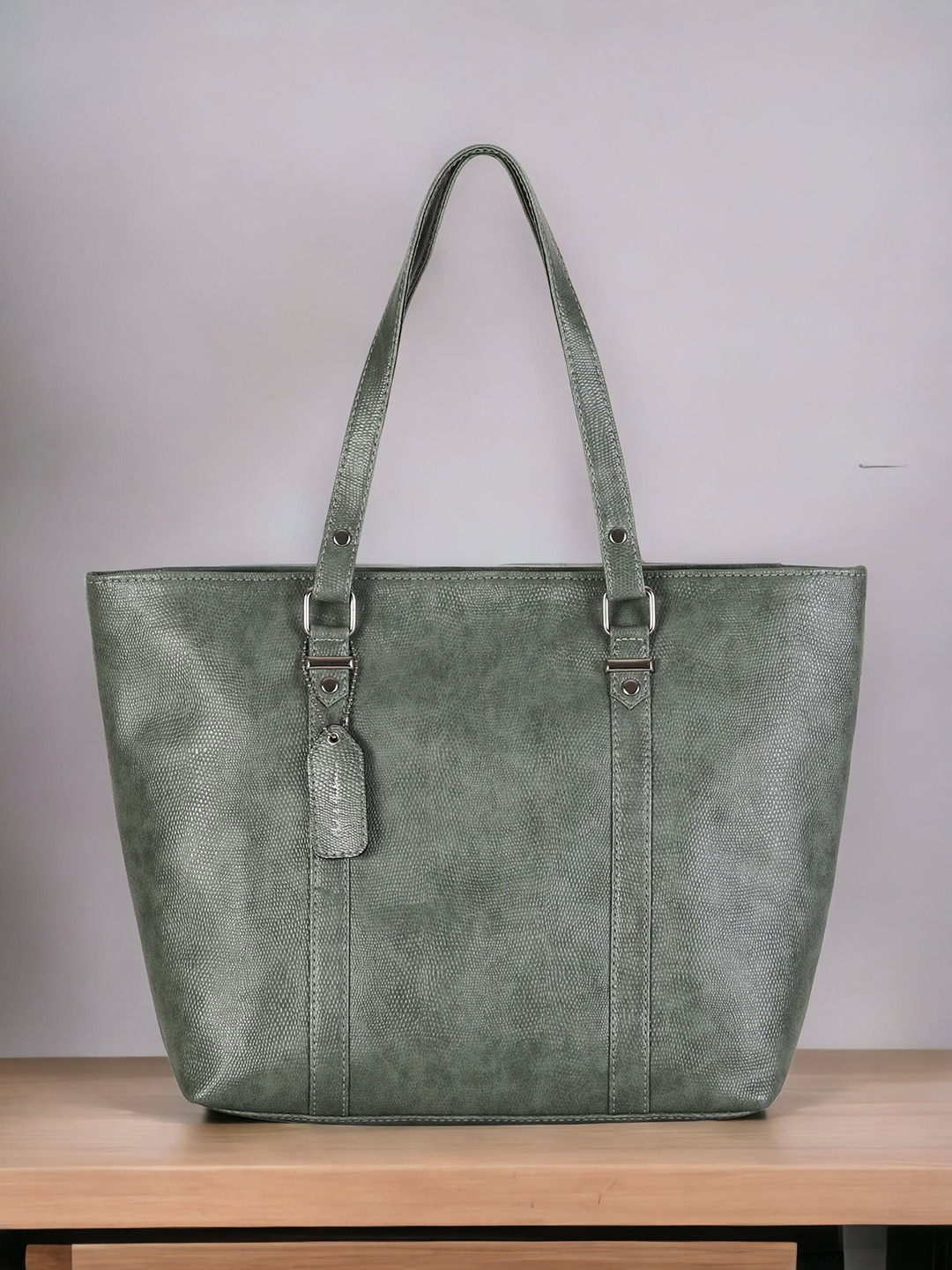 Mast & Harbour Green Textured Structured Shoulder Bag