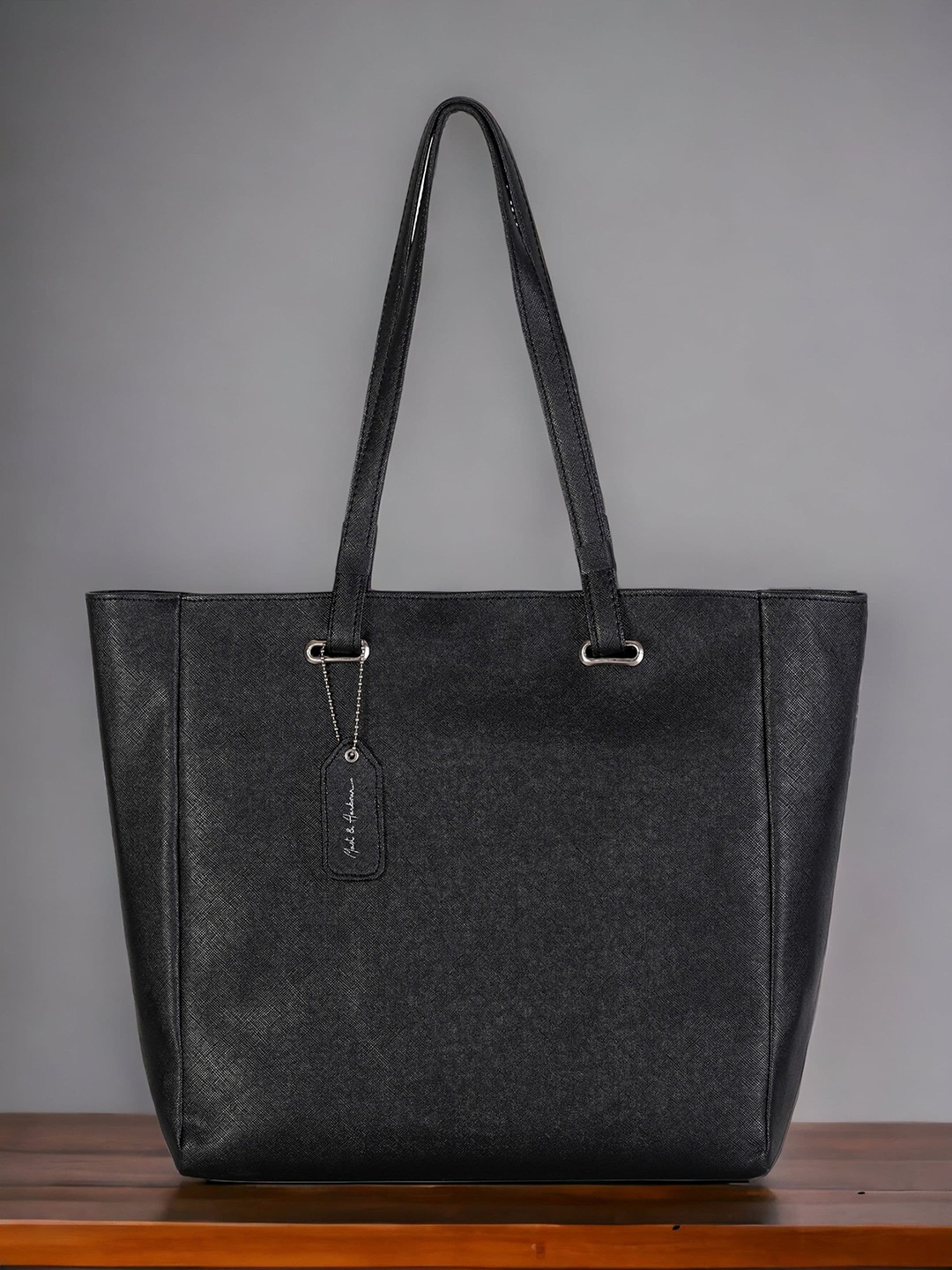 

Mast & Harbour Black Textured Structured Shoulder Bag