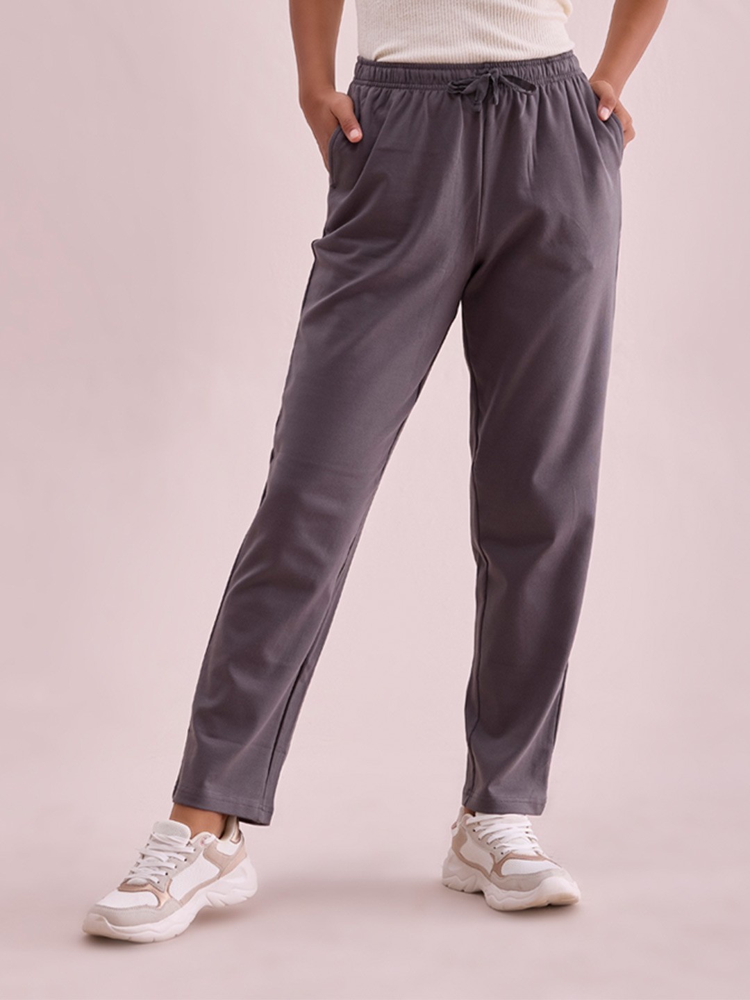 

Go Colors Women Relaxed Loose Fit Trousers, Grey