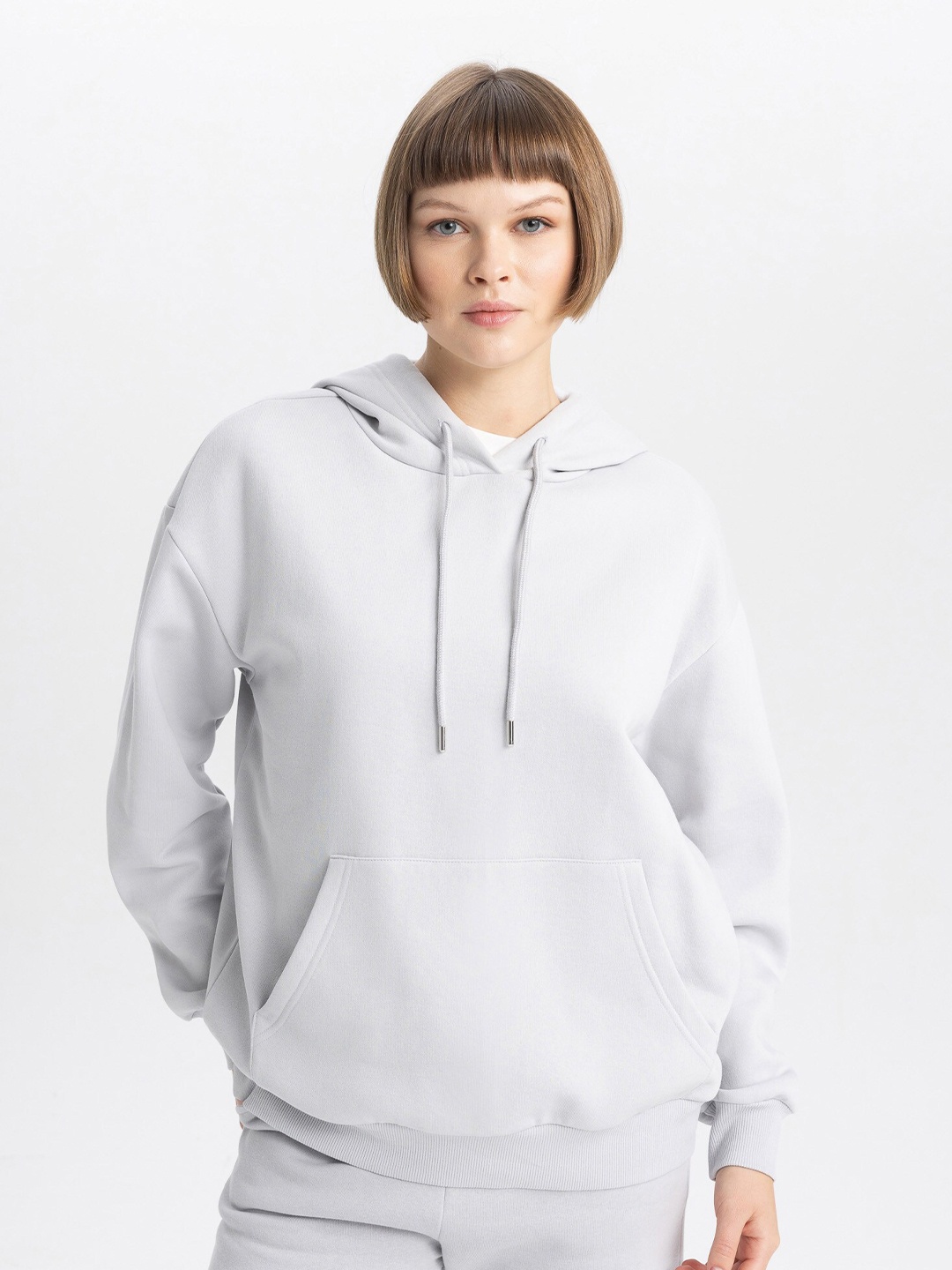 

DeFacto Hooded Pullover Sweatshirt, Grey