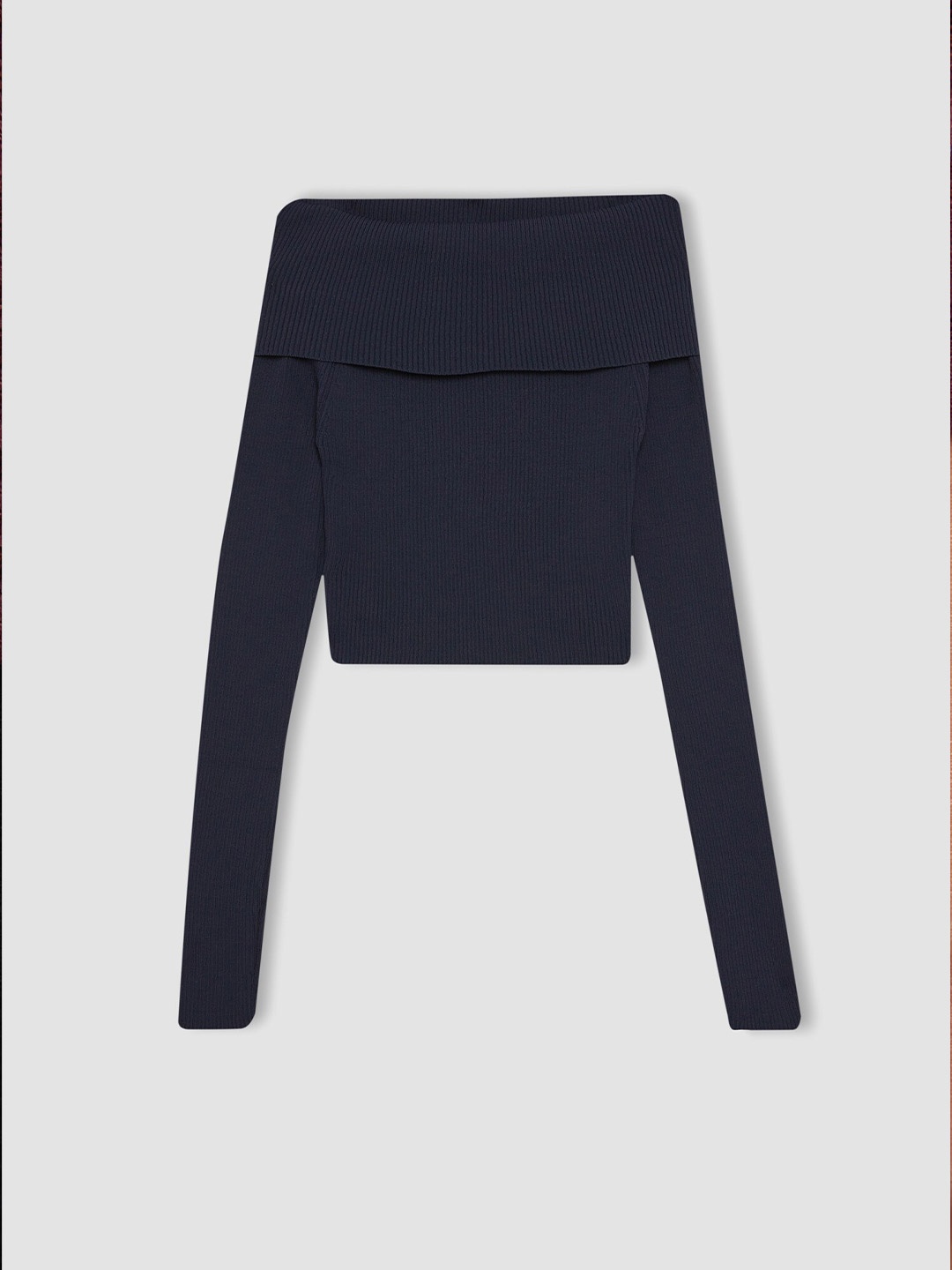 

DeFacto Ribbed Pullover Sweatshirt, Navy blue