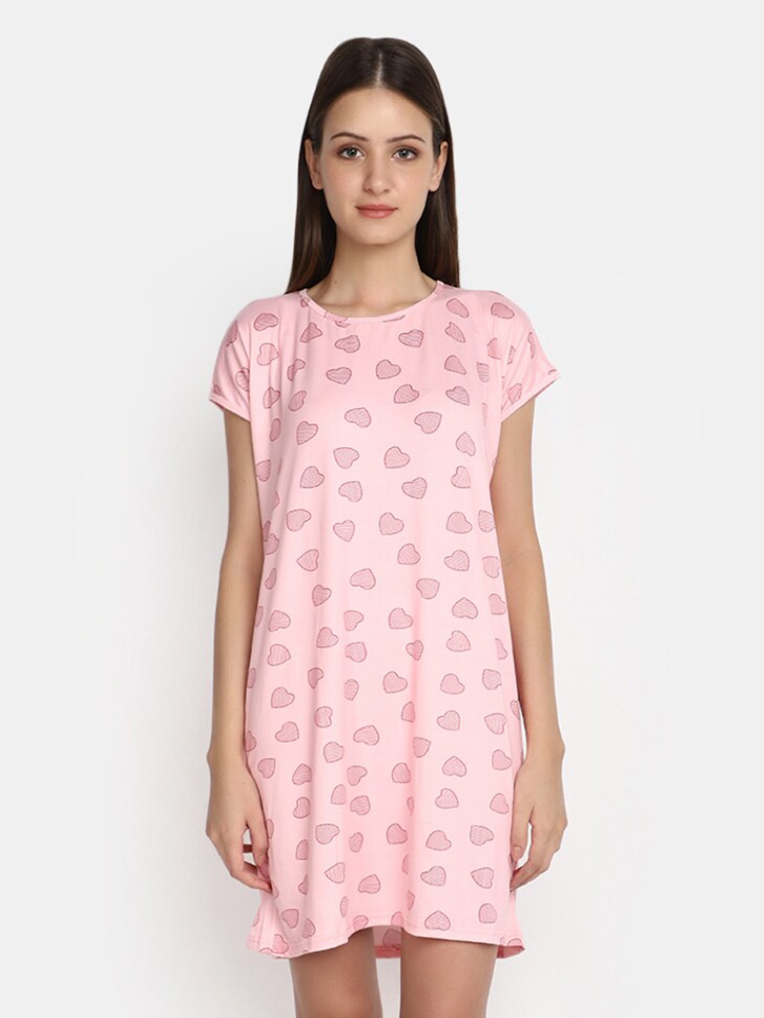 

V-Mart Conversational Printed Nightdress, Pink