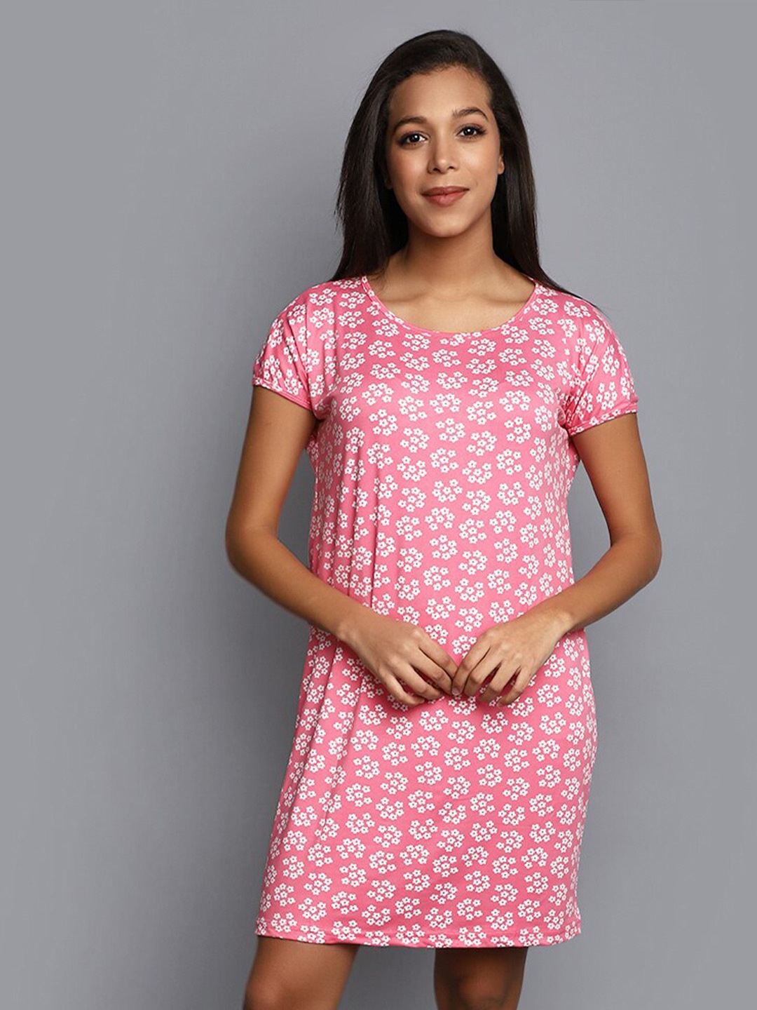 

V-Mart Floral Printed Nightdress, Pink