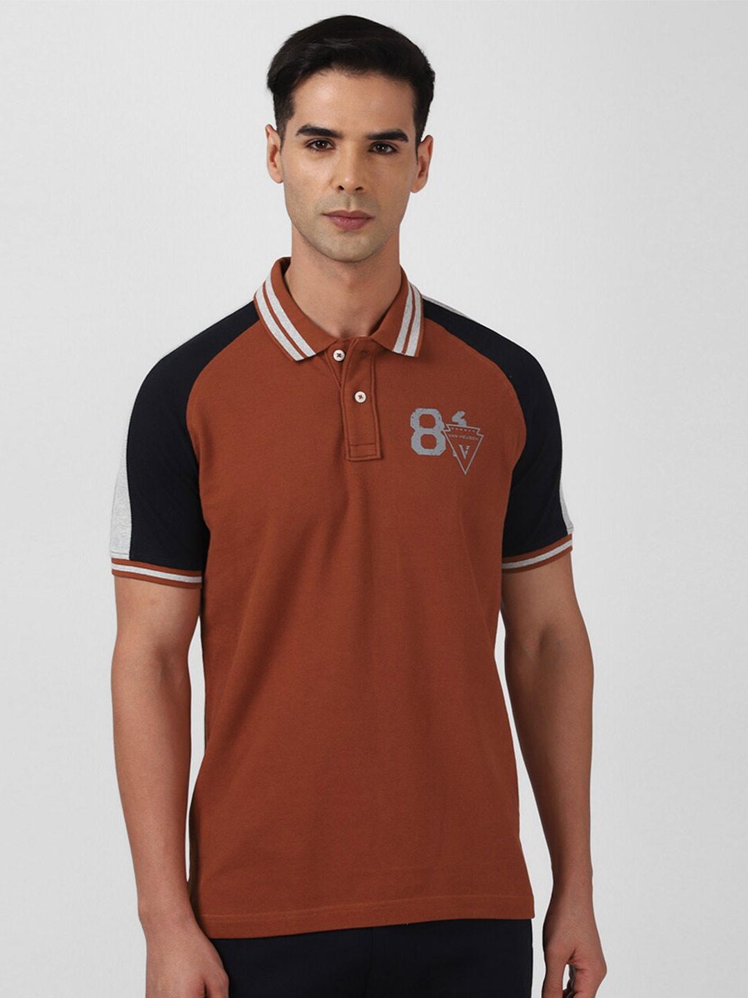 

Van Heusen Sport Typographic Printed Pure Cotton T-shirt, Brown