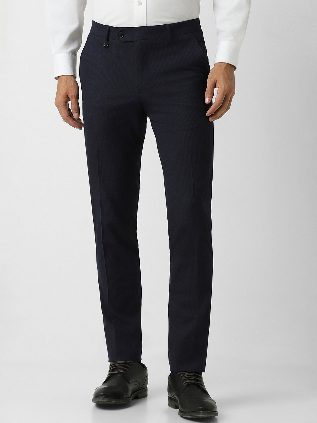 

Van Heusen Men Slim Fit Formal Trousers, Navy blue