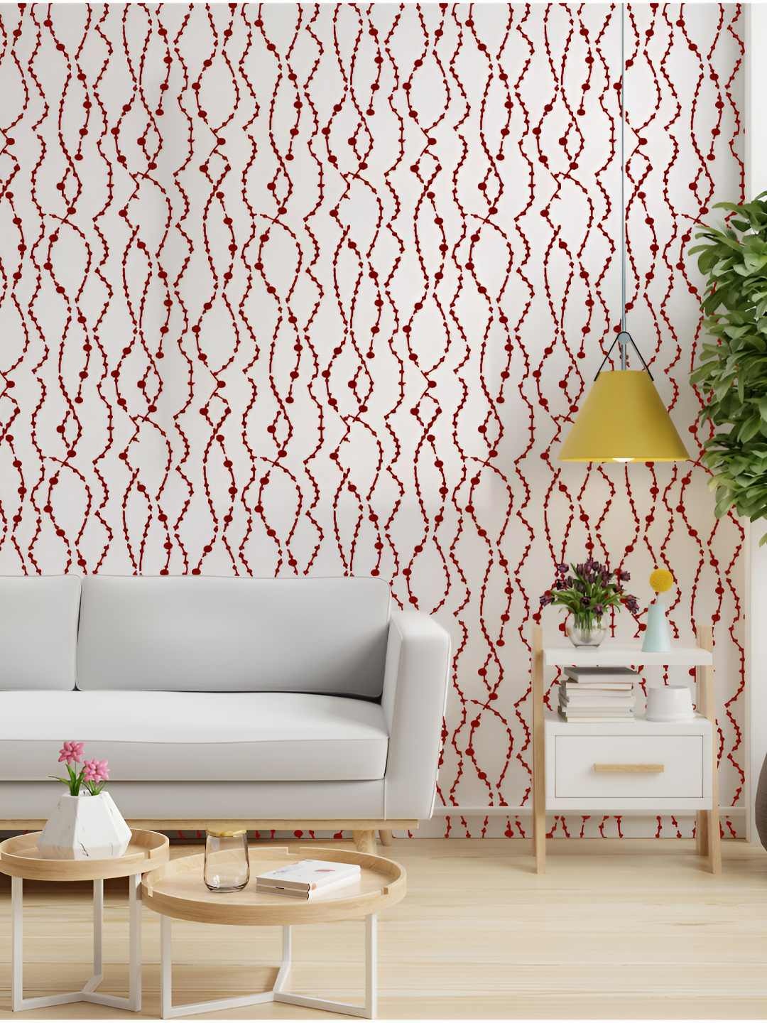KAYRA DECOR White Circle Chain Design Stencil For Wall Painting