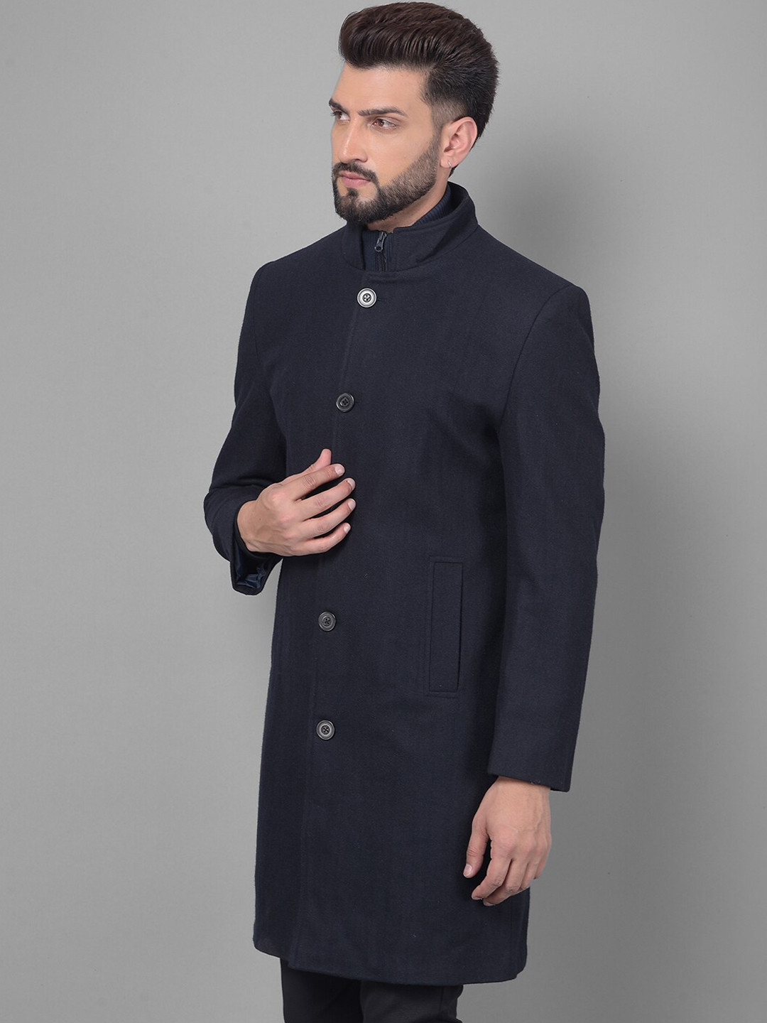 

Crimsoune Club Single-Breasted Overcoat, Navy blue