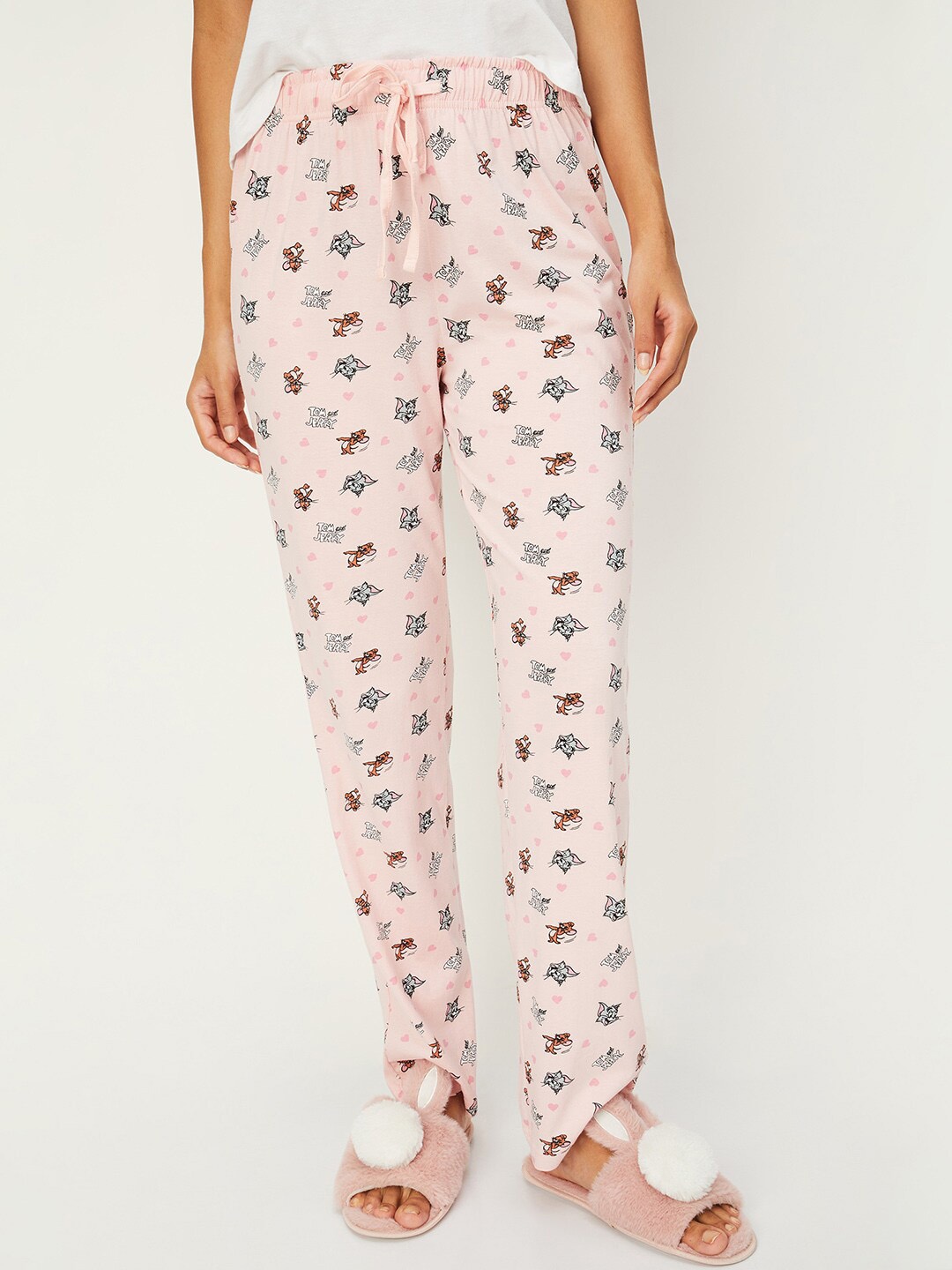 

max Mid-Rise Tom & Jerry Printed Pure Cotton Lounge Pant, Pink