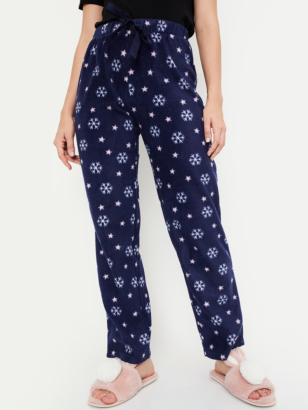 

max Mid-Rise Printed Lounge Pant, Navy blue