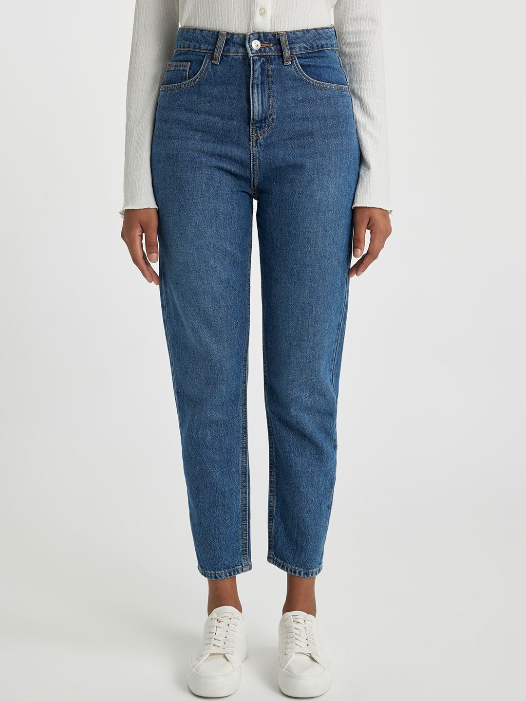 

DeFacto Women Clean Look Pure Cotton Jeans, Blue