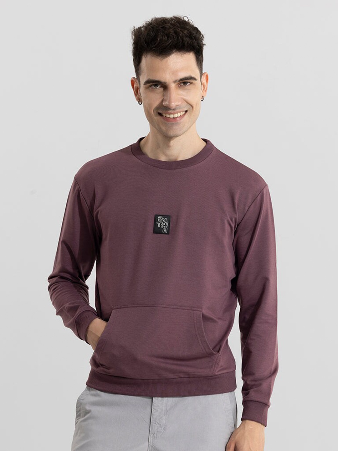 

Snitch Round Neck Long Sleeves Pullover, Mauve