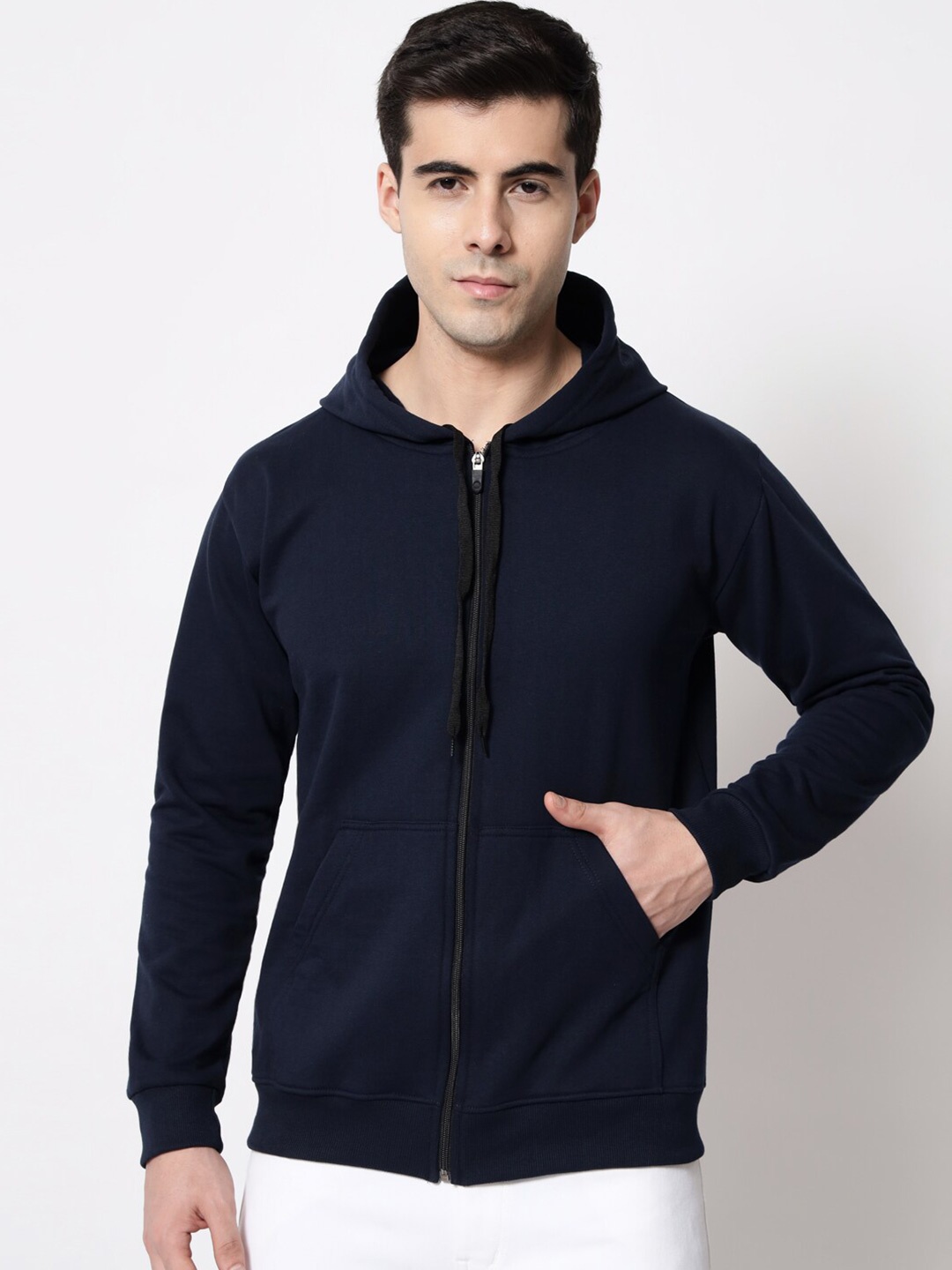 

SLOWLORIS Front Open Hooded Sweatshirt, Navy blue