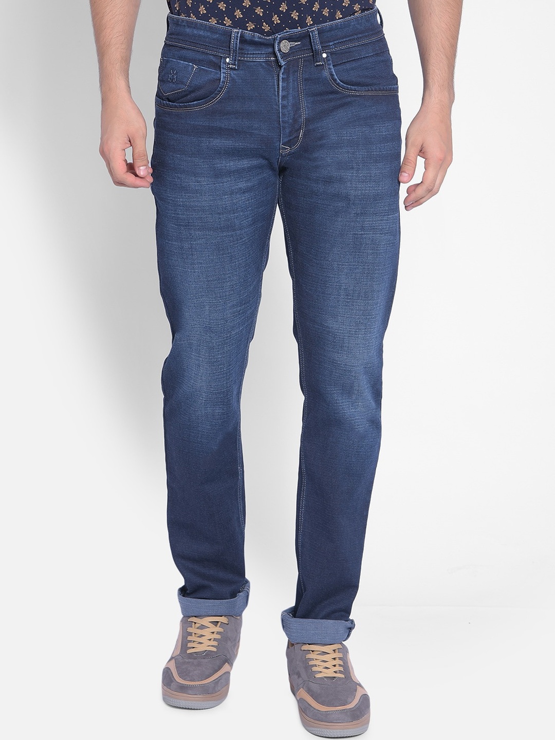 

Crimsoune Club Men Slim Fit Light Fade Stretchable Jeans, Blue