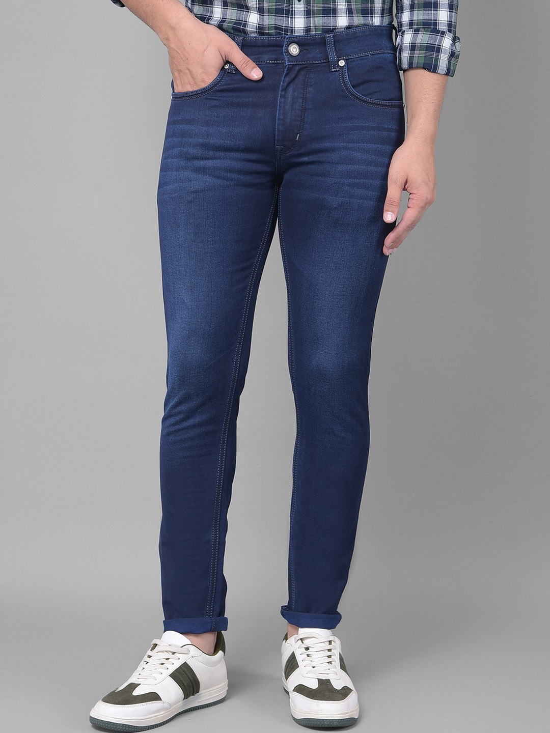

Crimsoune Club Men Skinny Fit Stretchable Jeans, Navy blue
