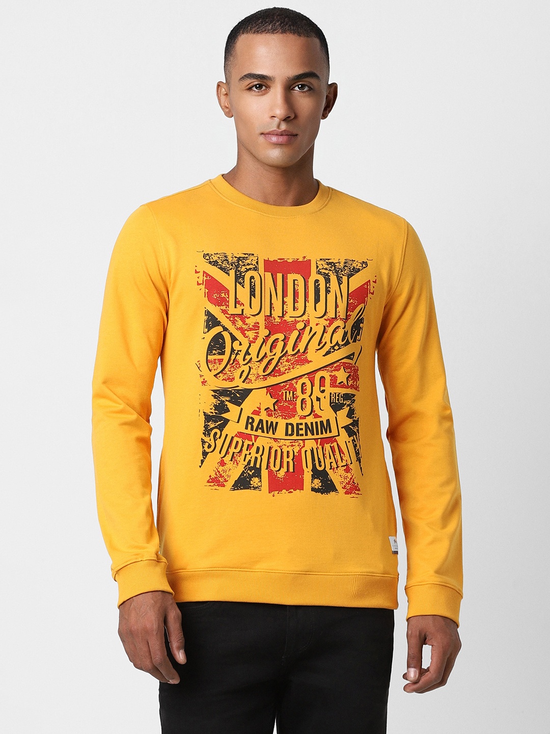 

Peter England Casuals Typography Printed Pullover Sweatshirt, Yellow