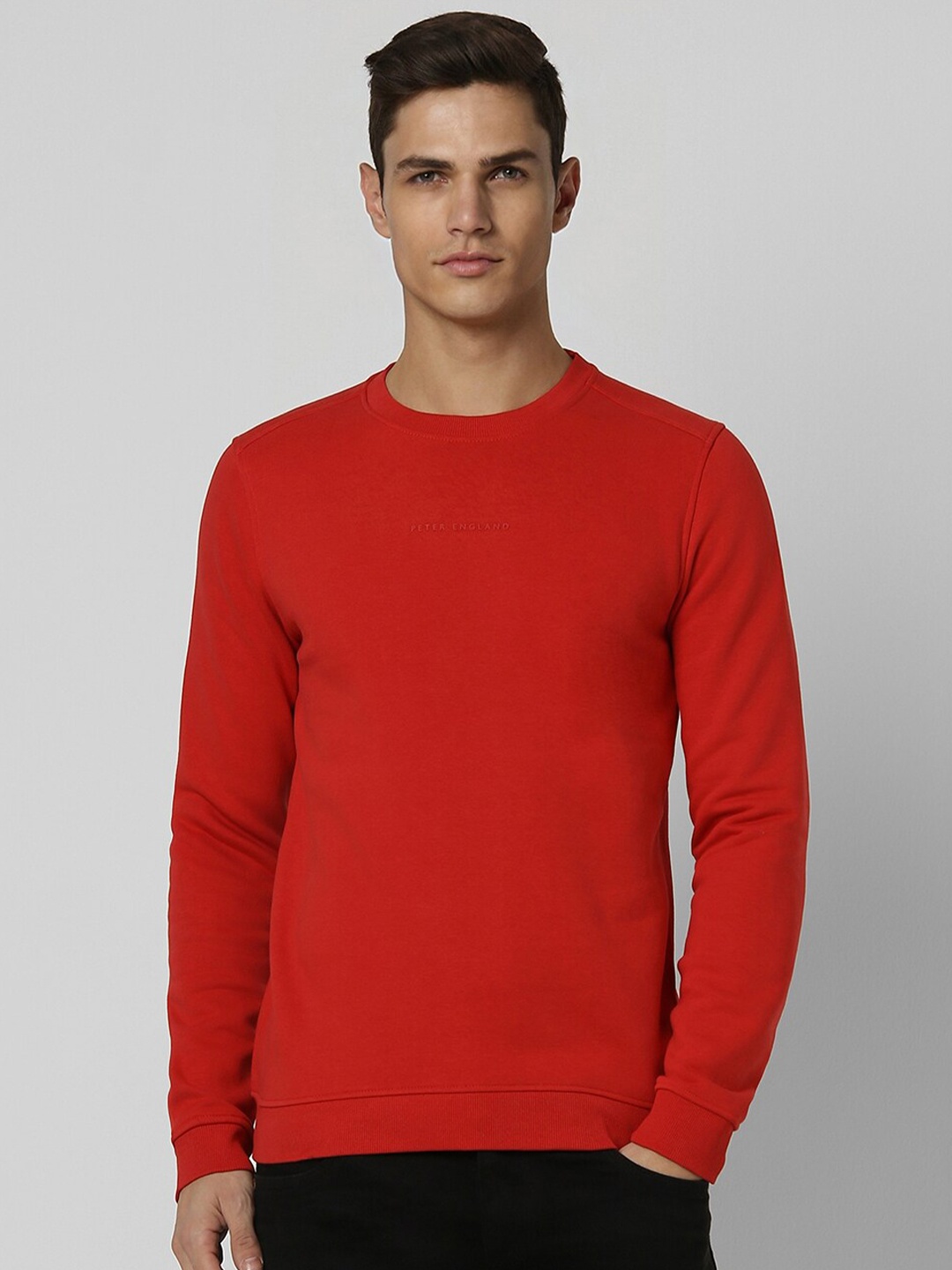 

Peter England Casuals Round Neck Pullover Sweatshirt, Red