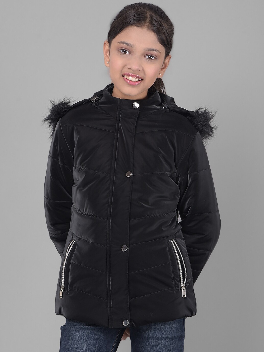 

Crimsoune Club Girls Hooded Lightweight Puffer Jacket, Black