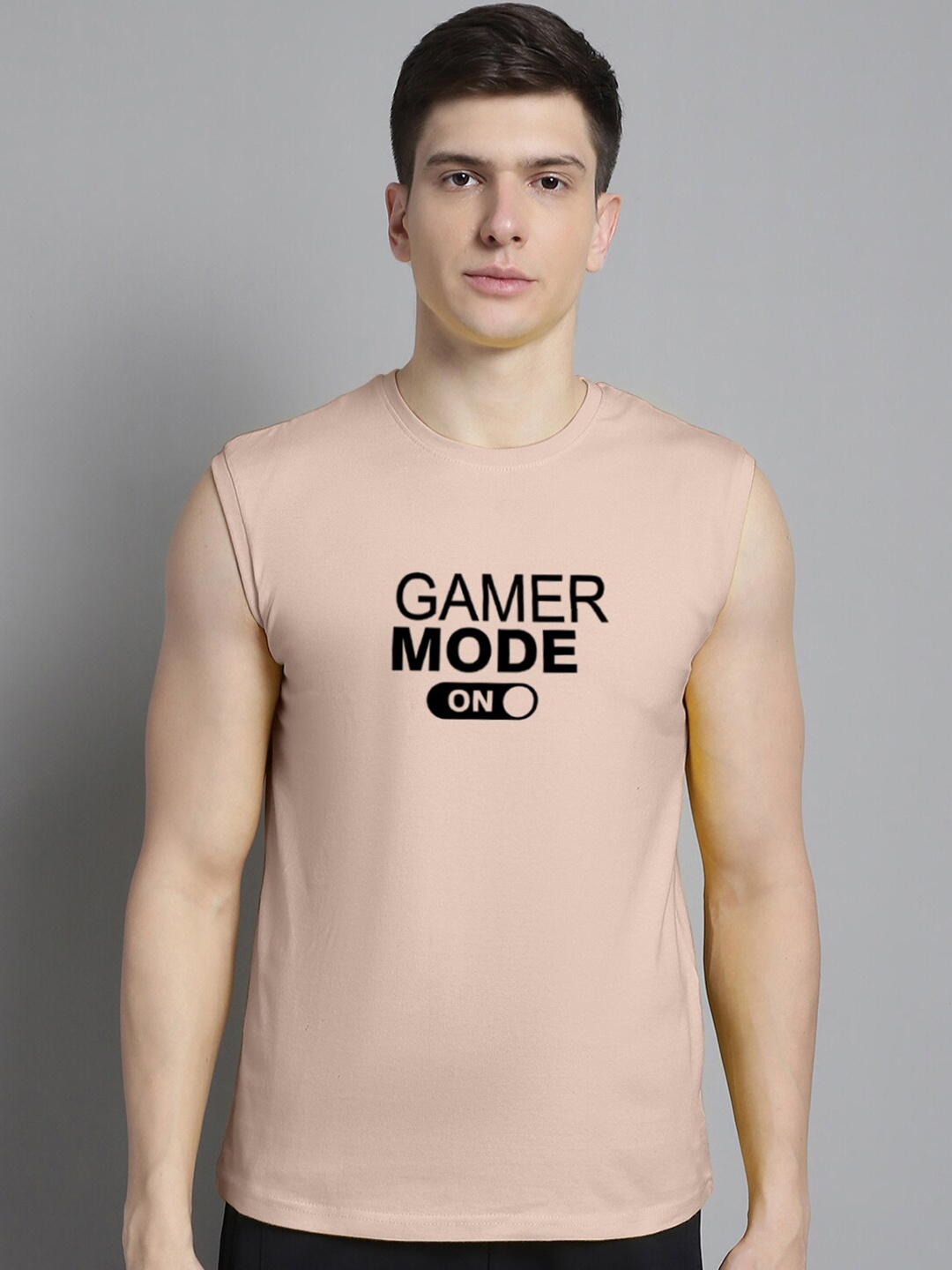 FBAR Typography Printed Pure Cotton Slim Fit T-shirt, Coral