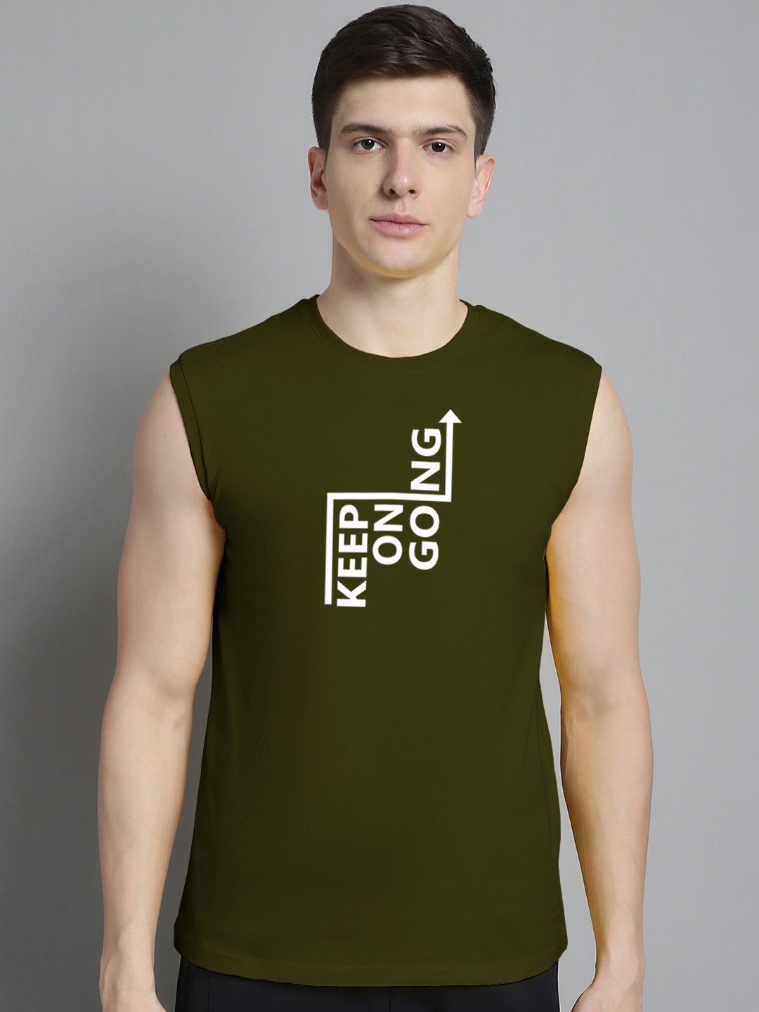 

FBAR Typography Printed Pure Cotton Bio-Wash Slim Fit T-shirt, Olive