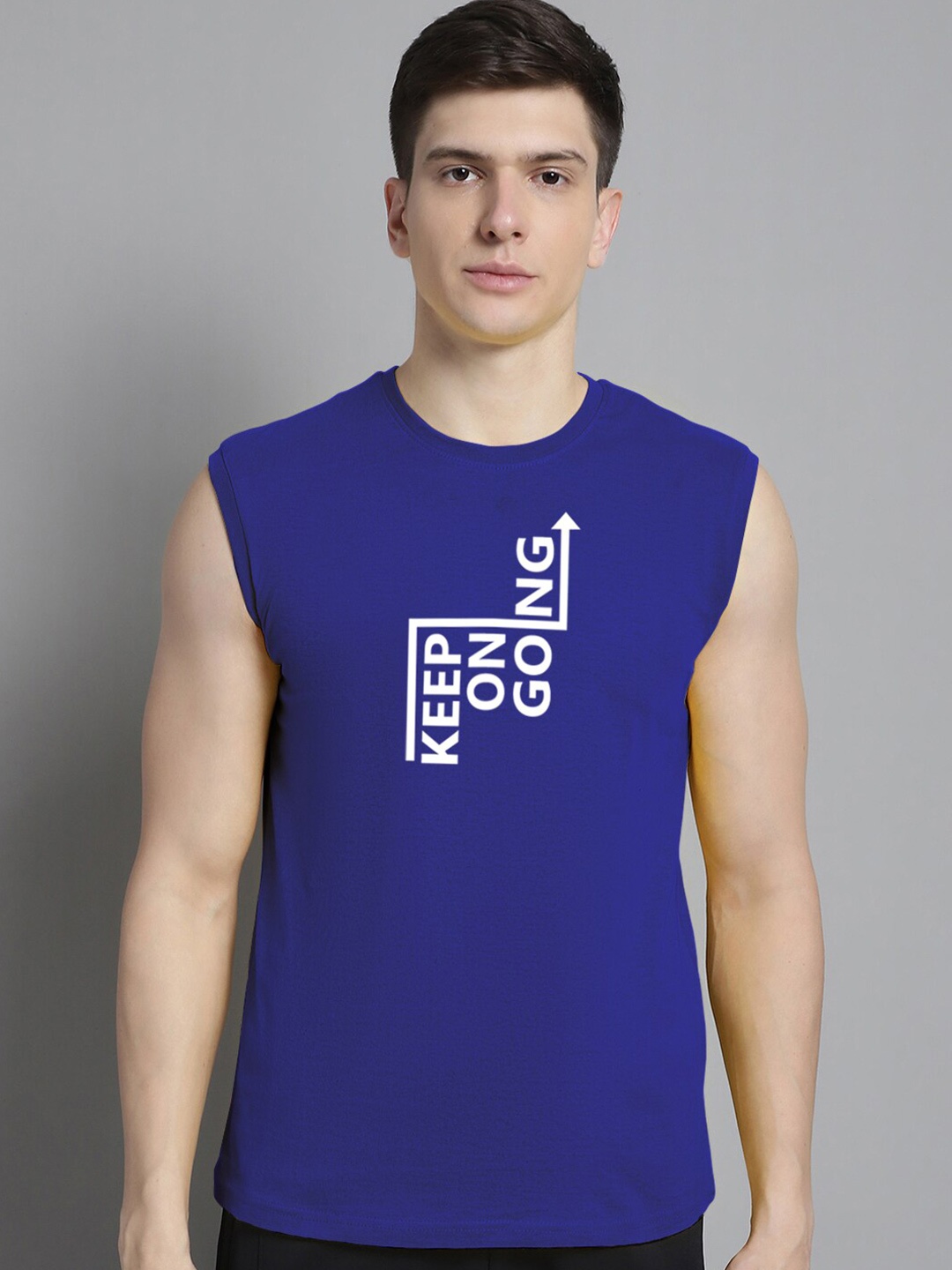 

FBAR Typography Printed Slim Fit Bio Wash Pure Cotton T-shirt, Blue
