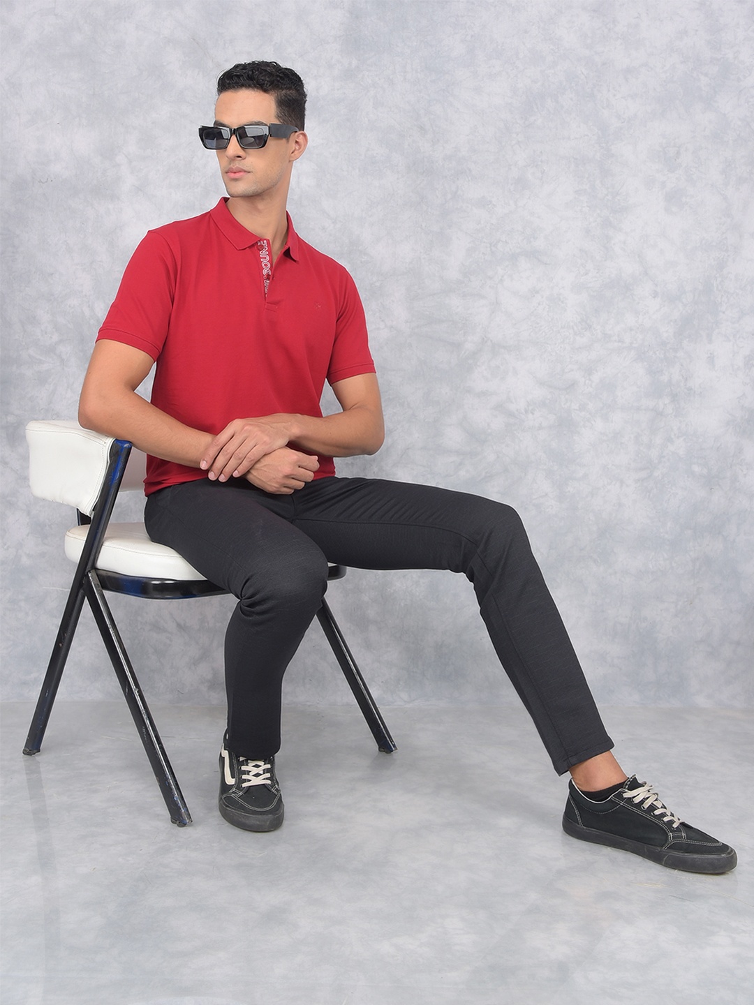 Crimsoune Club Polo Collar Slim Fit T-shirt, Red