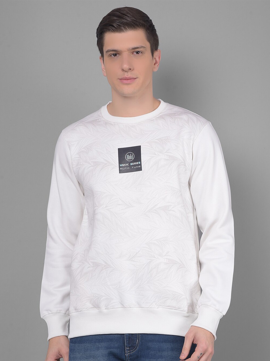 

COBB Floral Printed Cotton Sweatshirt, Off white