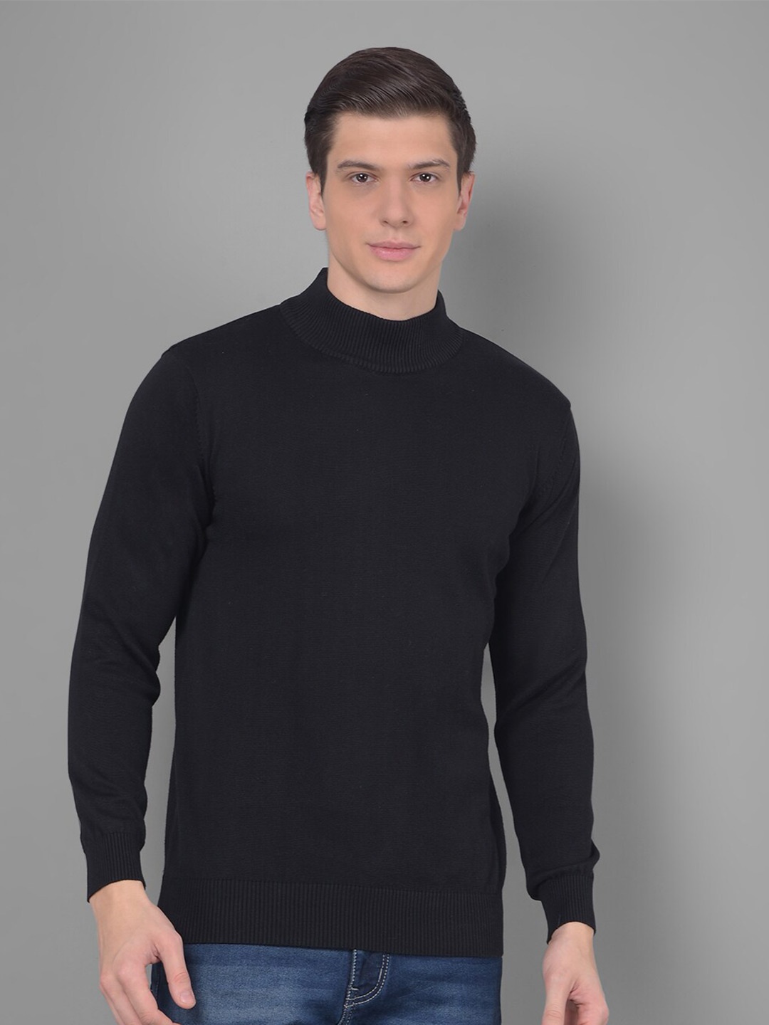 

COBB Mock Collar Acrylic Pullover, Black