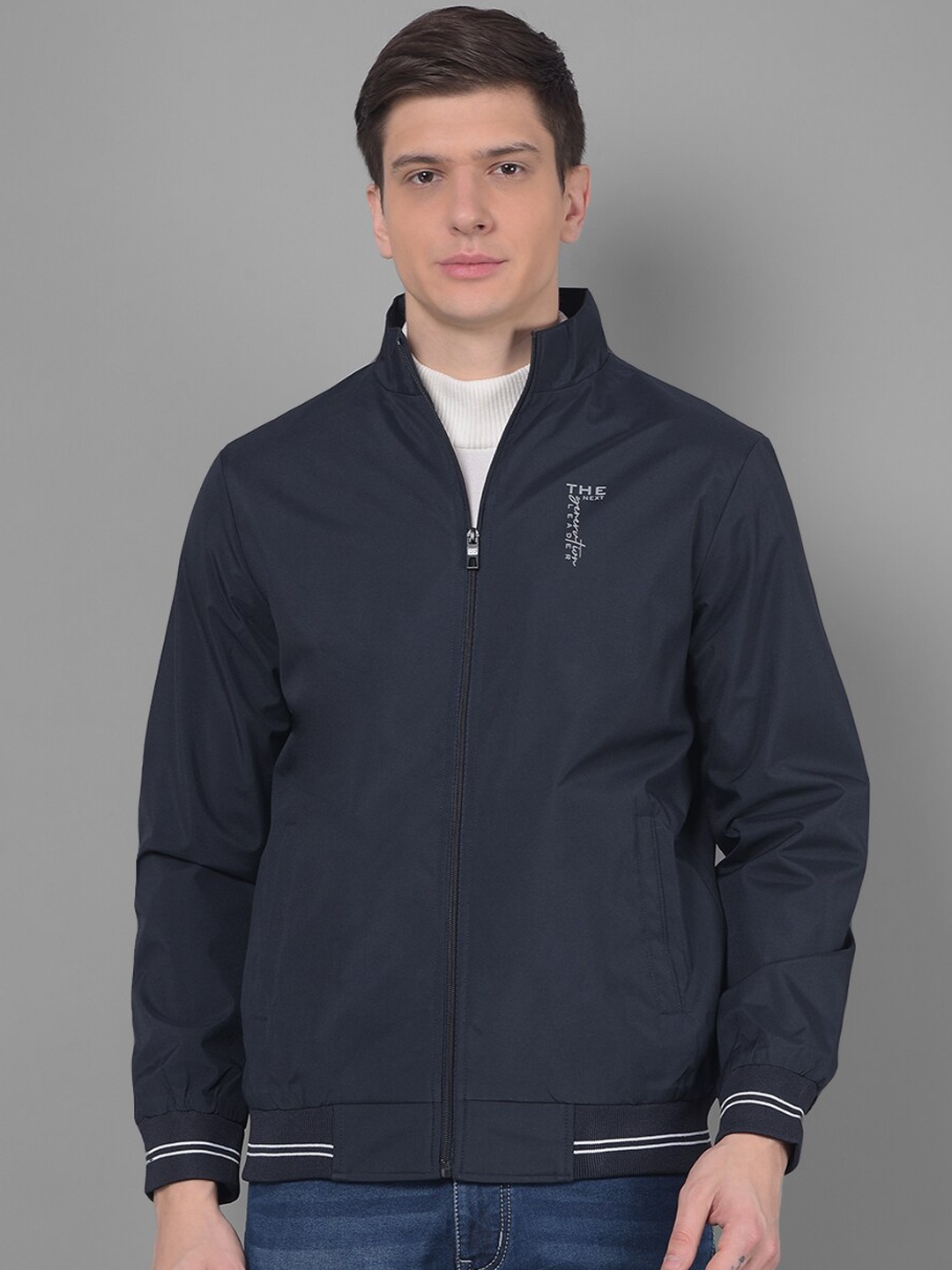 

COBB Mock Collar Lightweight Bomber Jacket, Navy blue
