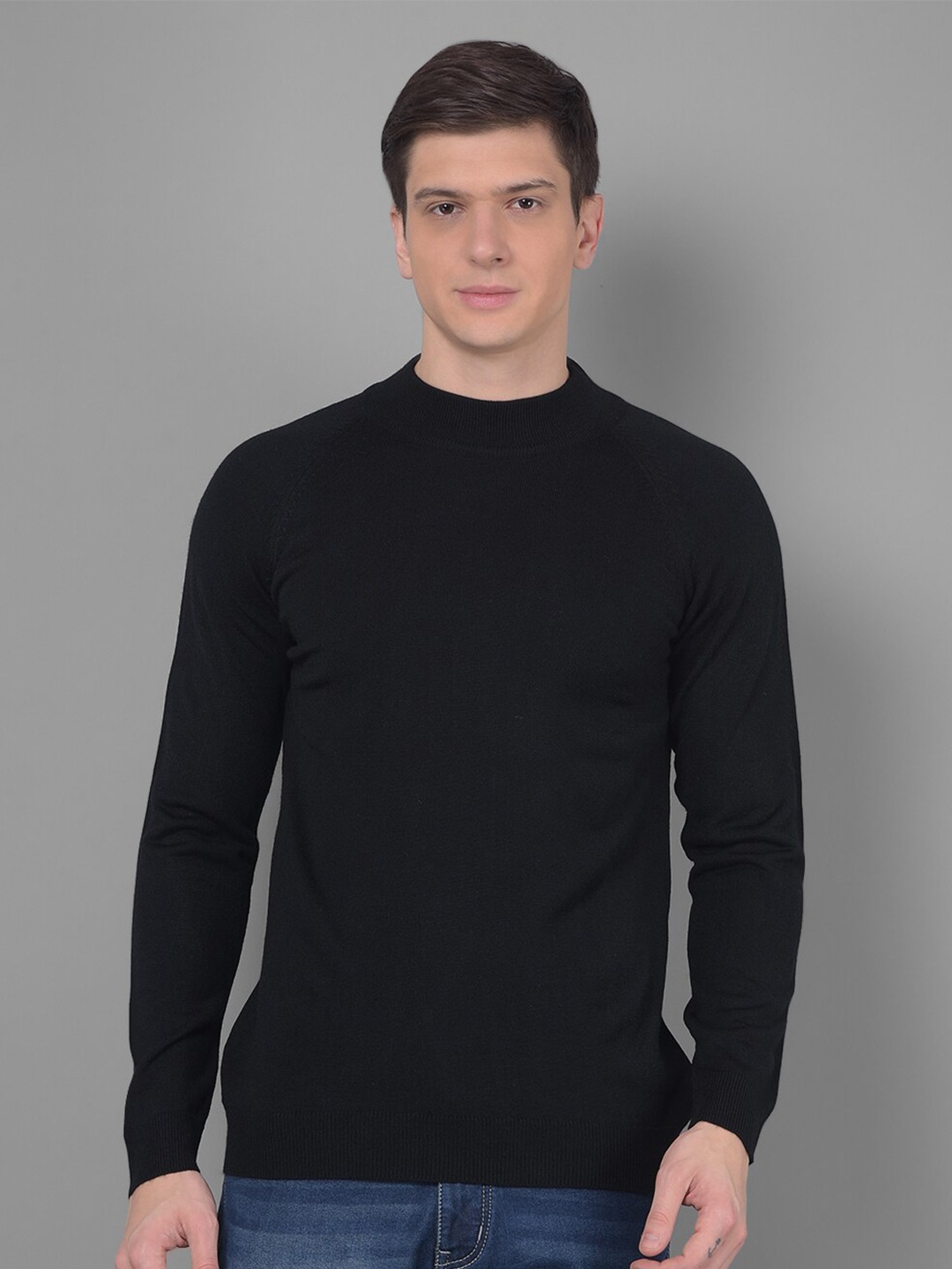 

COBB Mock Collar Acrylic Pullover, Black