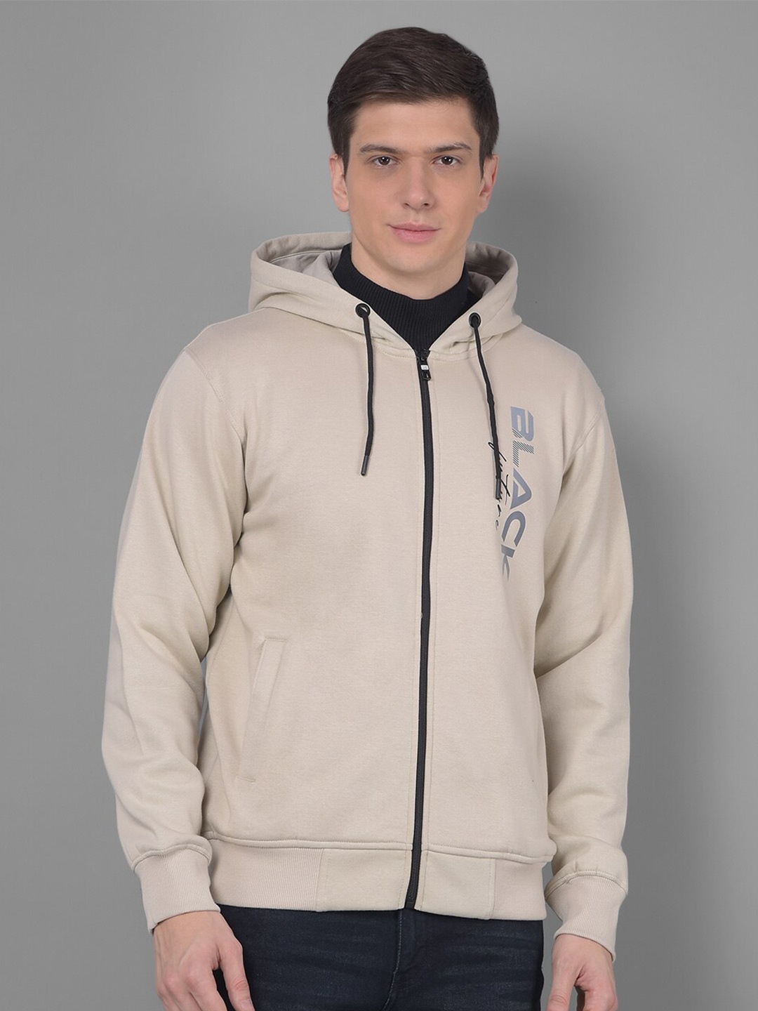 

COBB Typography Printed Cotton Hooded Sweatshirt, Beige