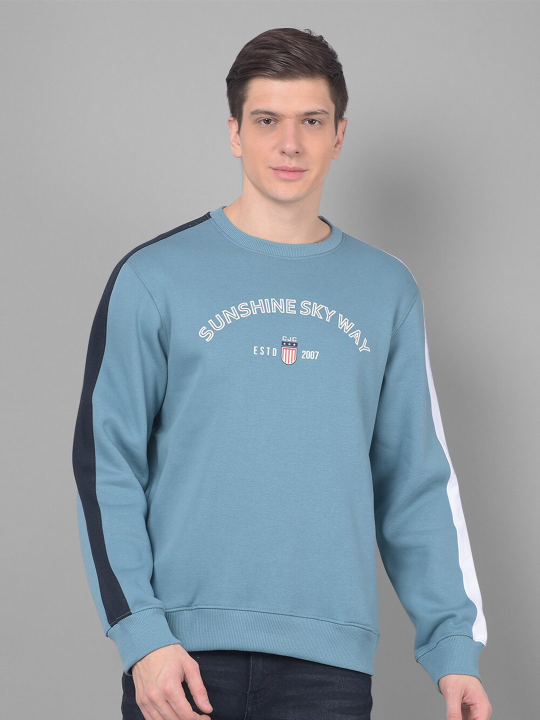 

COBB Typography Printed Cotton Sweatshirt, Blue