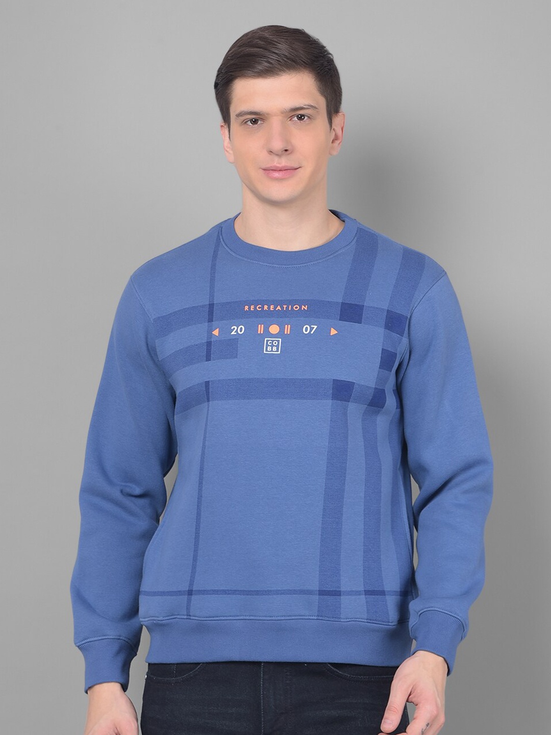 

COBB Typography Printed Cotton Sweatshirt, Blue