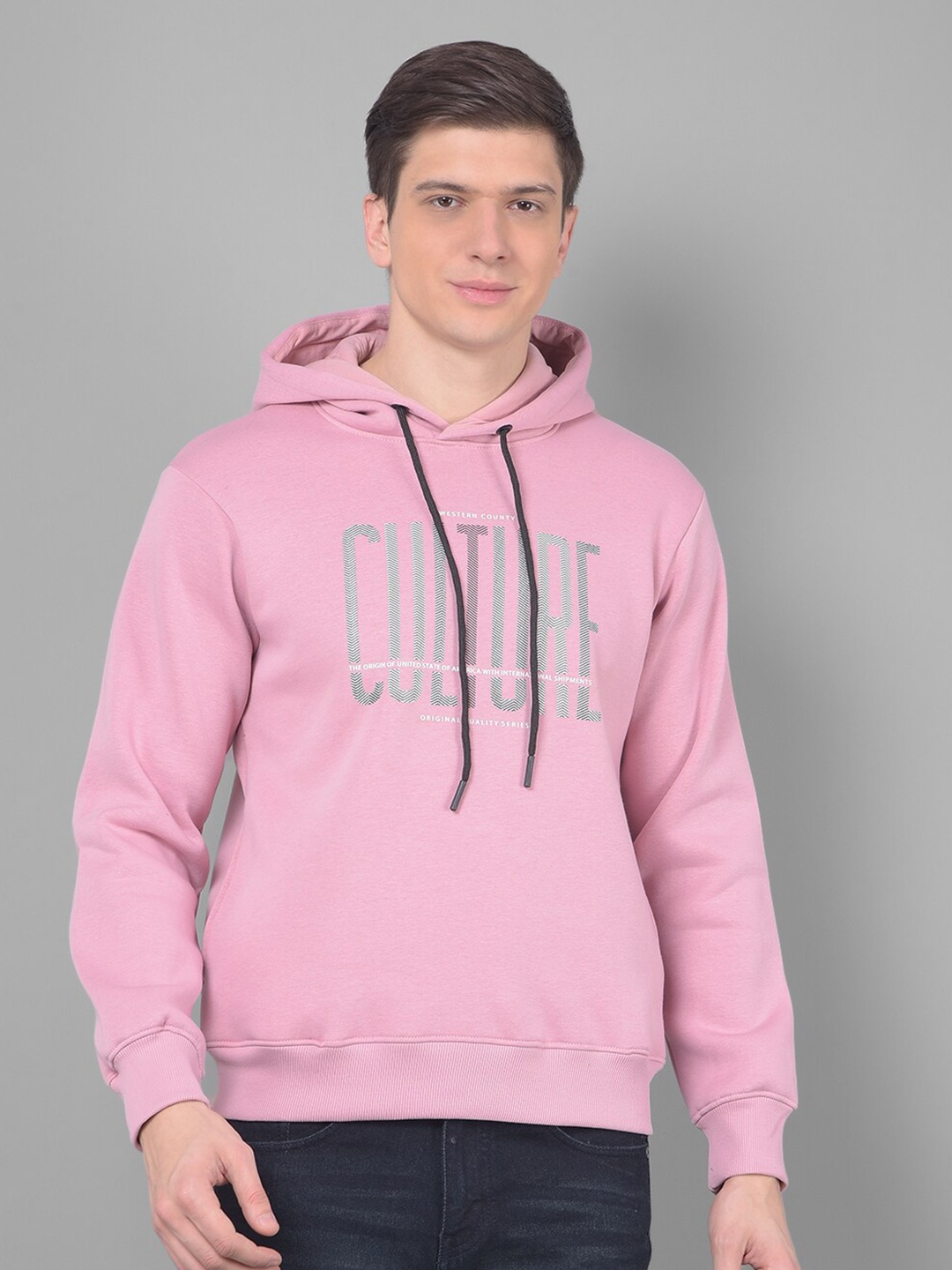 

COBB Typography Printed Hooded Cotton Sweatshirt, Pink